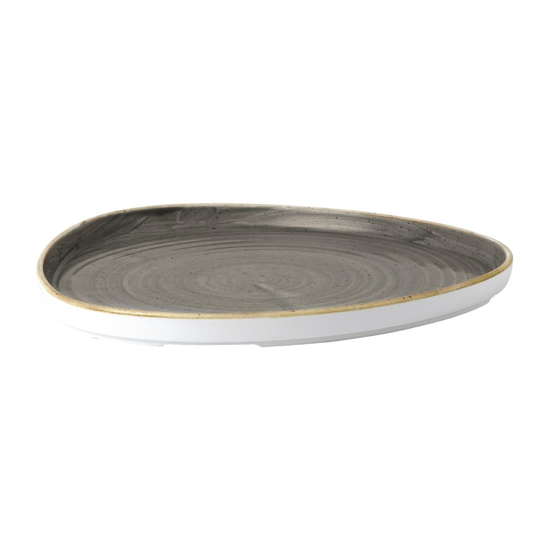 FR032 Churchill Stonecast Grey Triangle Walled Chefs Plate 260mm (Pack of 6) JD Catering Equipment Solutions Ltd