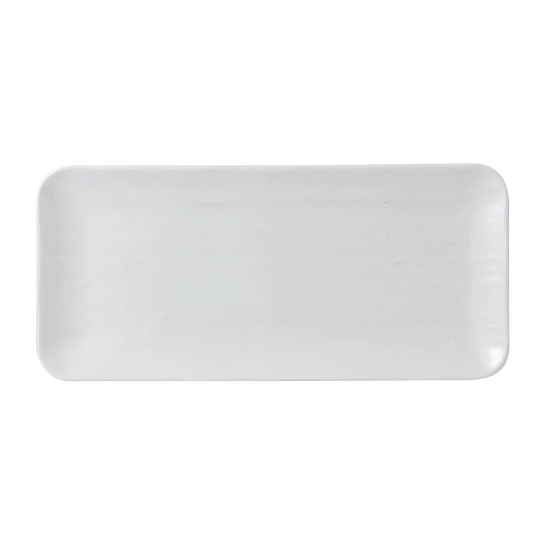 FR075 Dudson White Organic Coupe Rect Platter 349 x 158mm (Pack of 6) - JD Catering Equipment Solutions Ltd