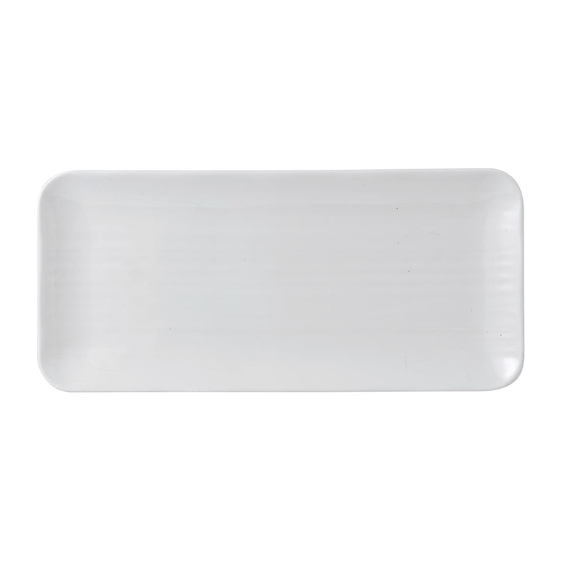FR075 Dudson White Organic Coupe Rect Platter 349 x 158mm (Pack of 6) JD Catering Equipment Solutions Ltd