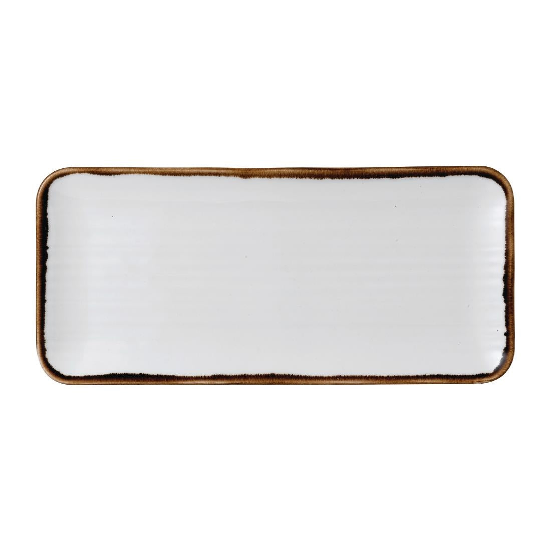 FR079 Dudson Harvest Natural Organic Coupe Rect Platter 349 x 158mm (Pack of 6) JD Catering Equipment Solutions Ltd