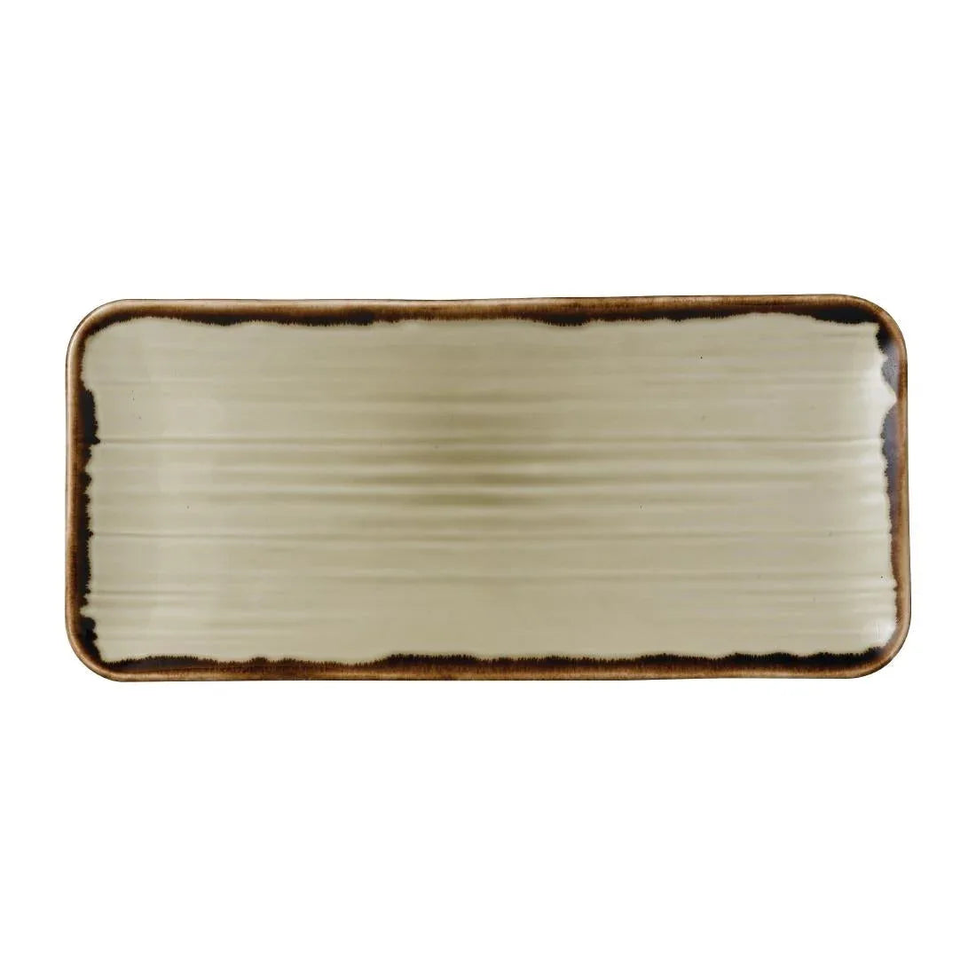 FR083 Dudson Harvest Linen Organic Coupe Rect Platter 349 x 158mm (Pack of 6) - JD Catering Equipment Solutions Ltd