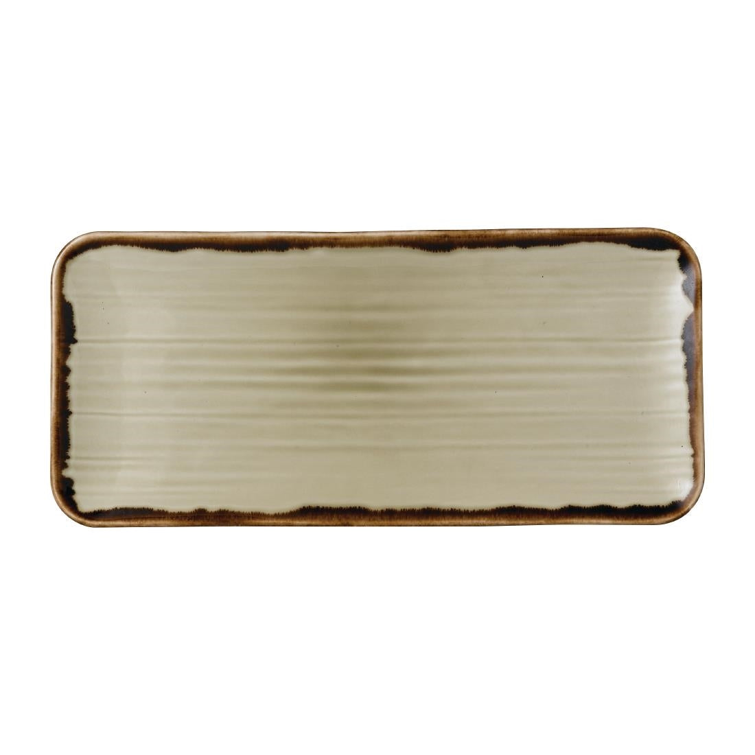 FR083 Dudson Harvest Linen Organic Coupe Rect Platter 349 x 158mm (Pack of 6) JD Catering Equipment Solutions Ltd