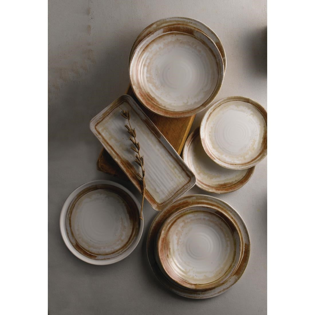 FR103 Dudson Sandstone Organic Coupe Rect Platter 349 x 158mm (Pack of 6) JD Catering Equipment Solutions Ltd