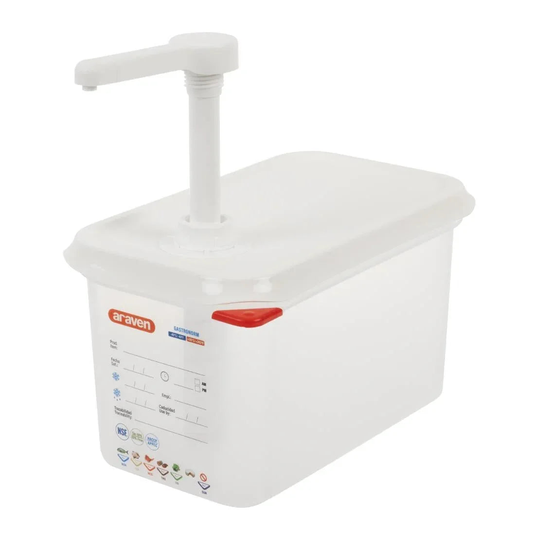 FR177 Araven Sauce Dispenser with Pump 1/4 GN - JD Catering Equipment Solutions Ltd
