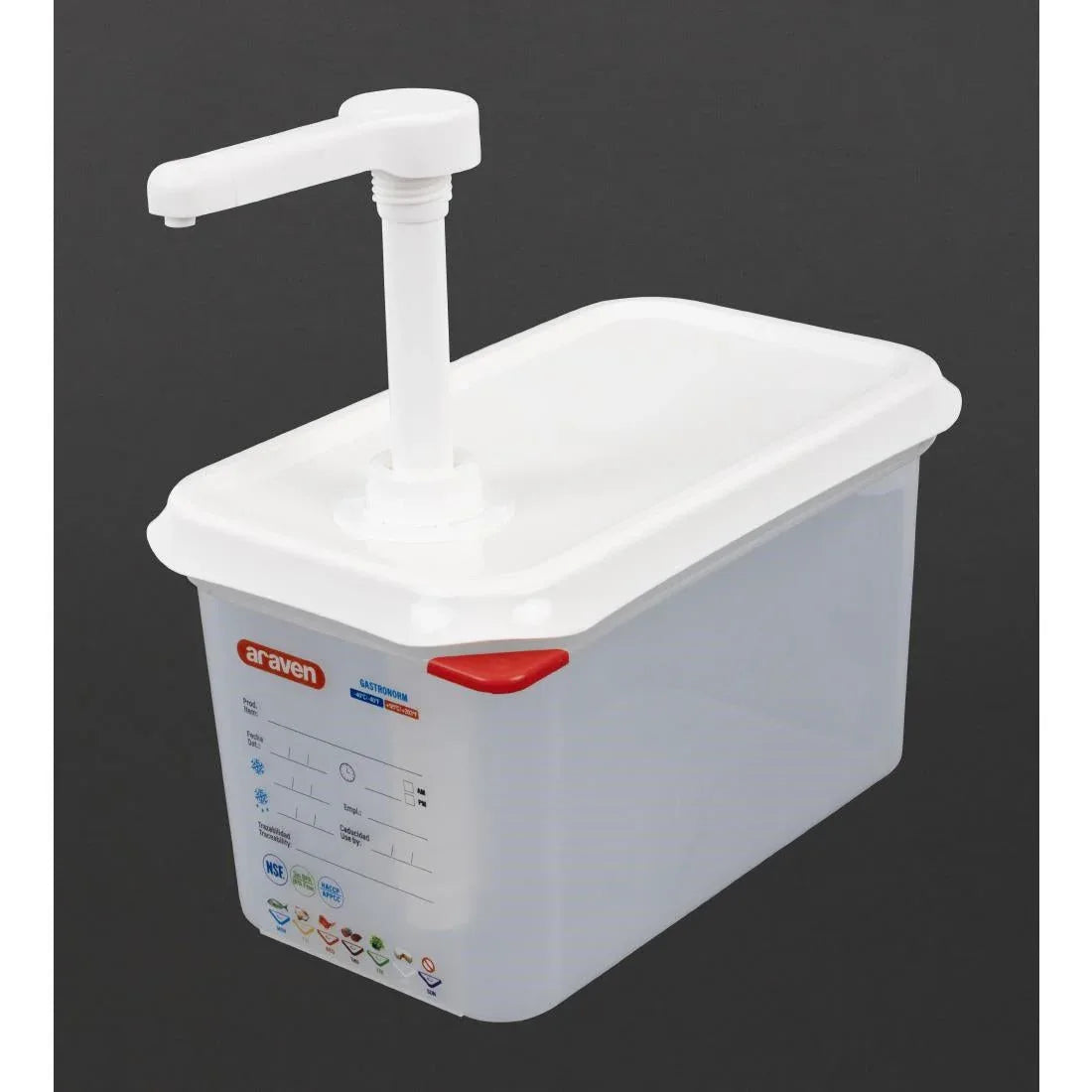 FR177 Araven Sauce Dispenser with Pump 1/4 GN - JD Catering Equipment Solutions Ltd