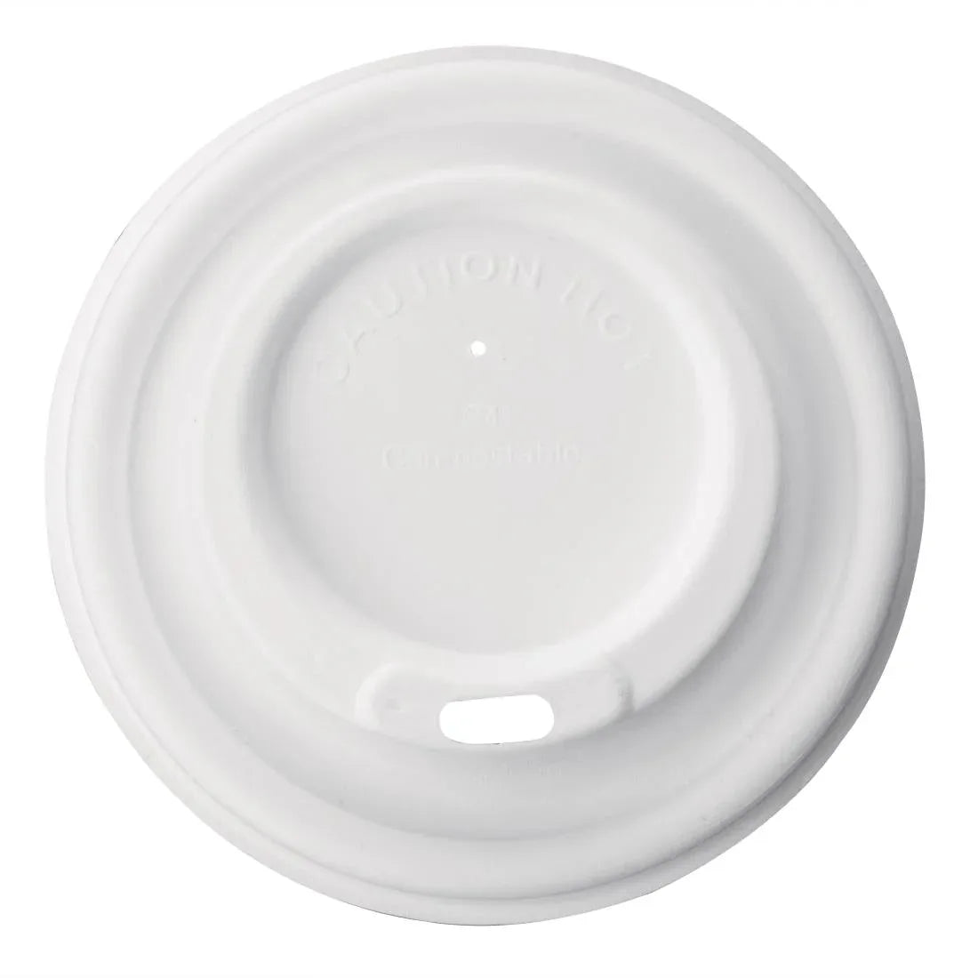 FS061 Fiesta Compostable Bagasse Coffee Cup Lids 340ml / 12oz (Pack of 1000) - JD Catering Equipment Solutions Ltd