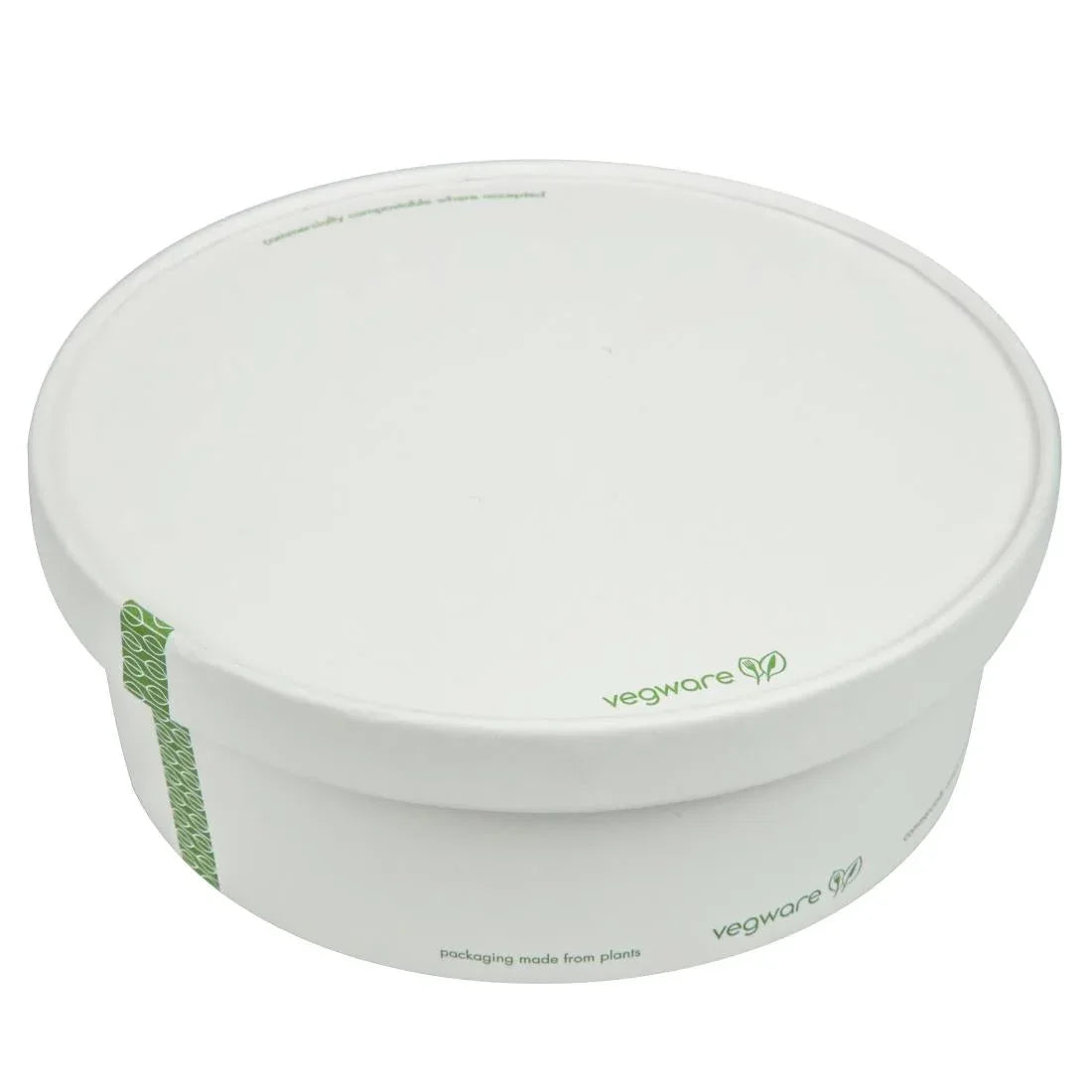 FS179 Vegware 185-Series Compostable Bon Appetit Wide PLA-lined Paper Food Bowl Lid (Pack of 300) - JD Catering Equipment Solutions Ltd