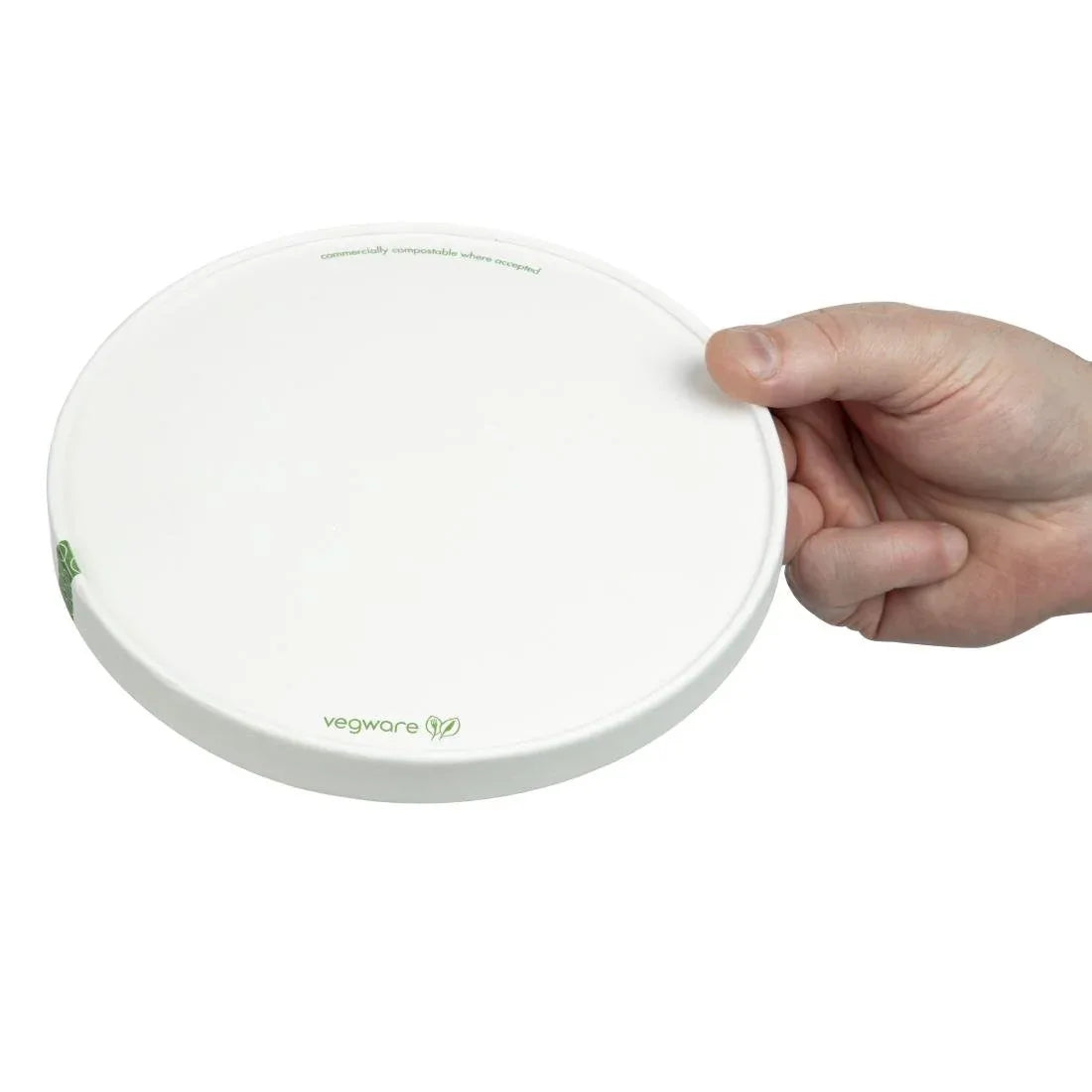 FS179 Vegware 185-Series Compostable Bon Appetit Wide PLA-lined Paper Food Bowl Lid (Pack of 300) - JD Catering Equipment Solutions Ltd