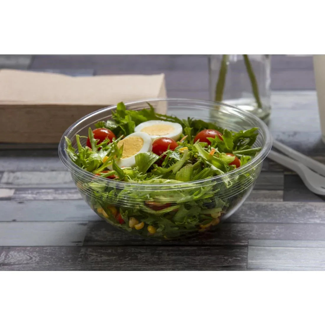 FS181 Vegware 185-Series Compostable Bon Appetit Wide PLA Salad Bowls 32oz (Pack of 300) - JD Catering Equipment Solutions Ltd