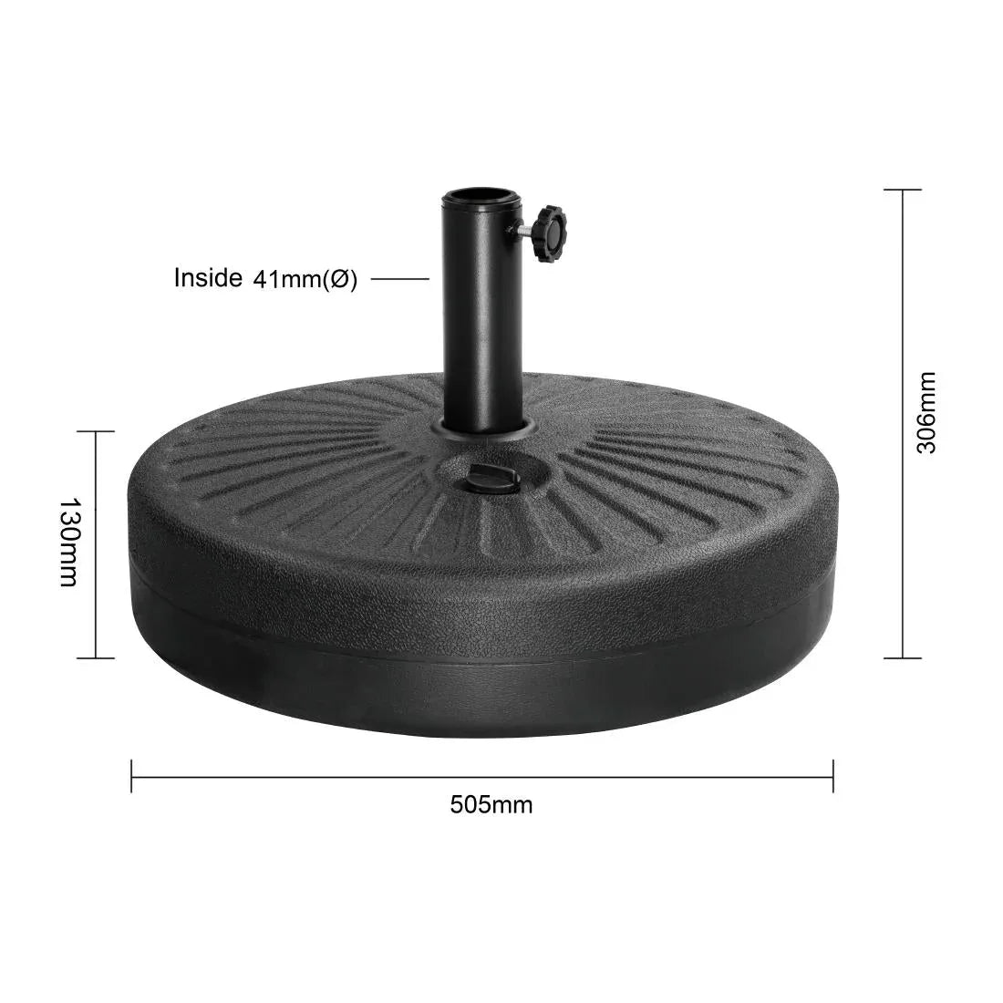 FS231 Bolero Parasol Base Black - 20Ltr - JD Catering Equipment Solutions Ltd