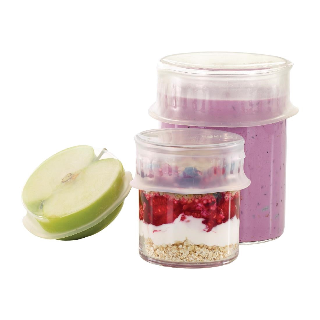 FS292 Lekue Reusable Flexible Lid Set of 3 115mm + 150mm + 200mm JD Catering Equipment Solutions Ltd