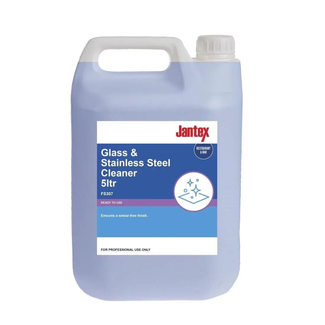 FS307 Jantex Glass and Stainless Steel Cleaner Ready To Use 5Ltr - JD Catering Equipment Solutions Ltd