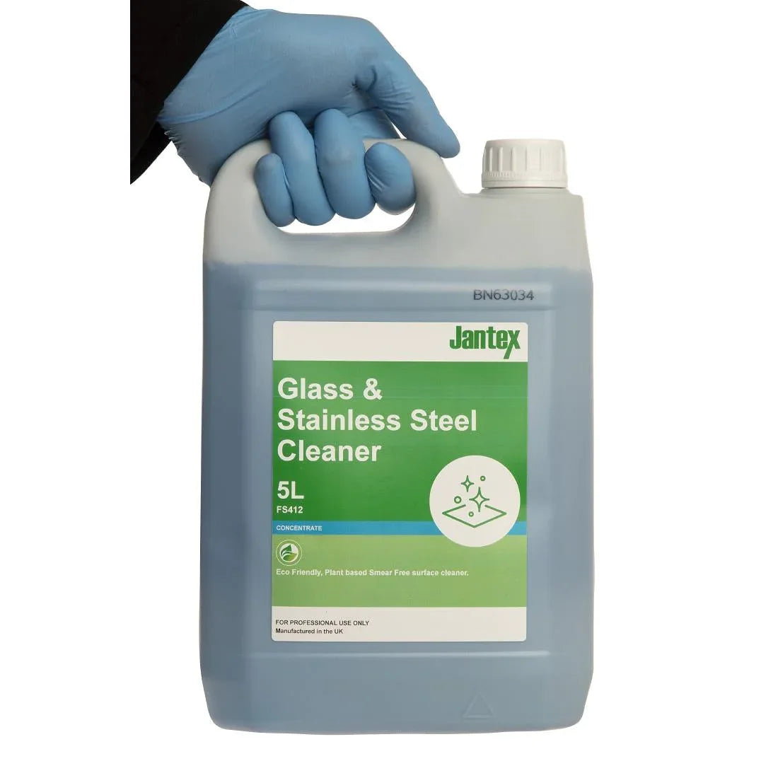 FS412 Jantex Green Glass and Stainless Steel Cleaner Concentrate 5Ltr - JD Catering Equipment Solutions Ltd