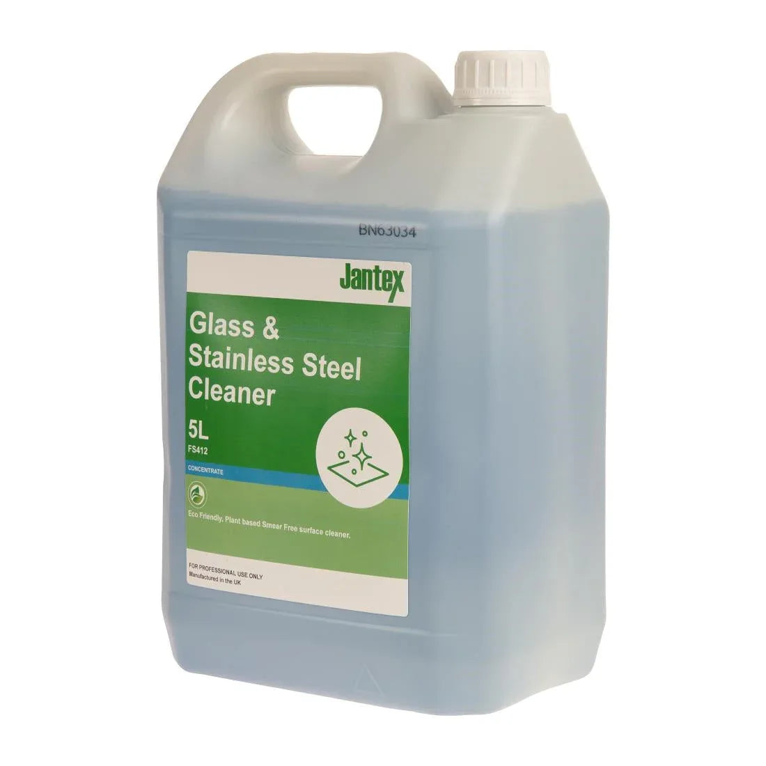 FS412 Jantex Green Glass and Stainless Steel Cleaner Concentrate 5Ltr - JD Catering Equipment Solutions Ltd
