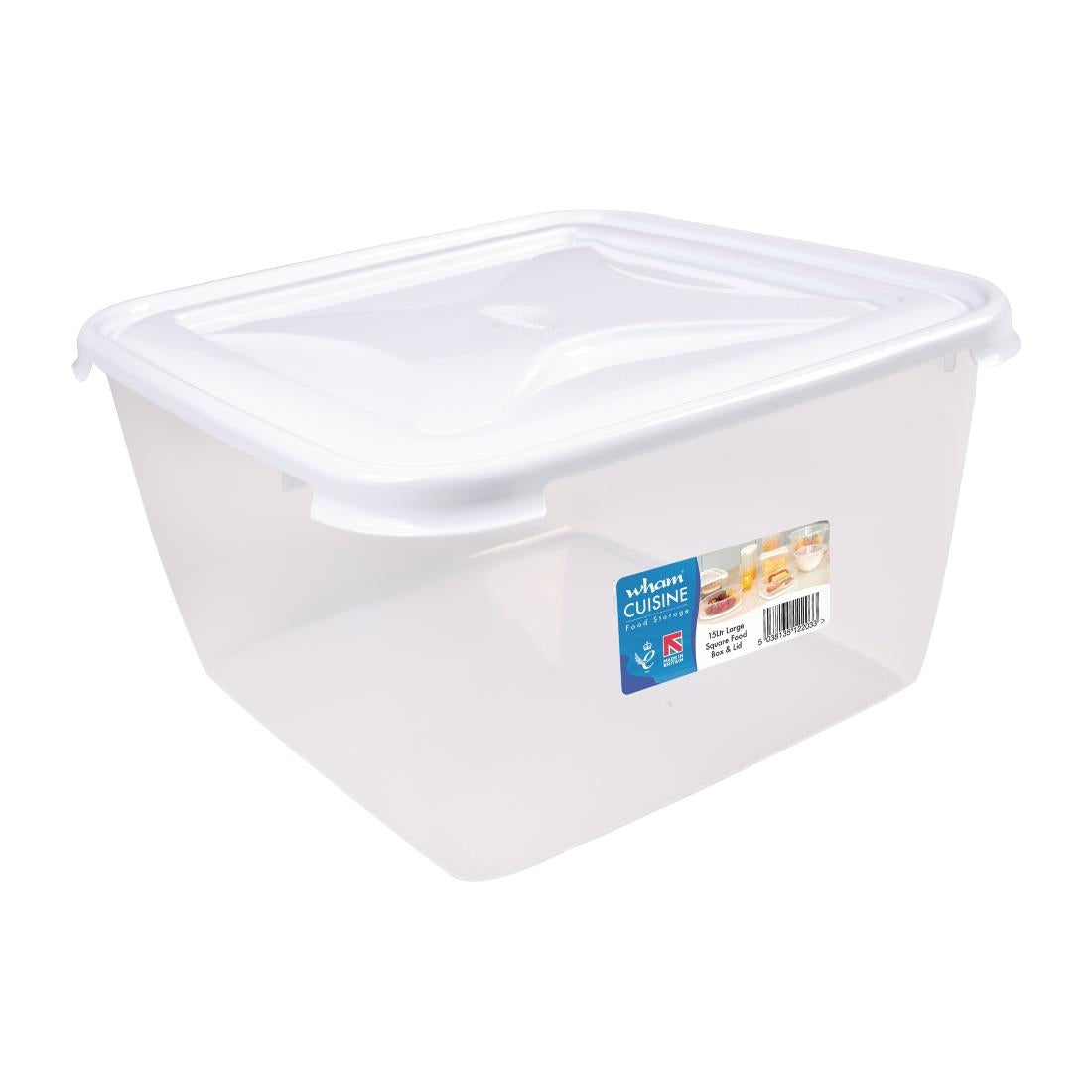 FS458 Wham Cuisine Large Square Food Storage Box Container 15ltr JD Catering Equipment Solutions Ltd