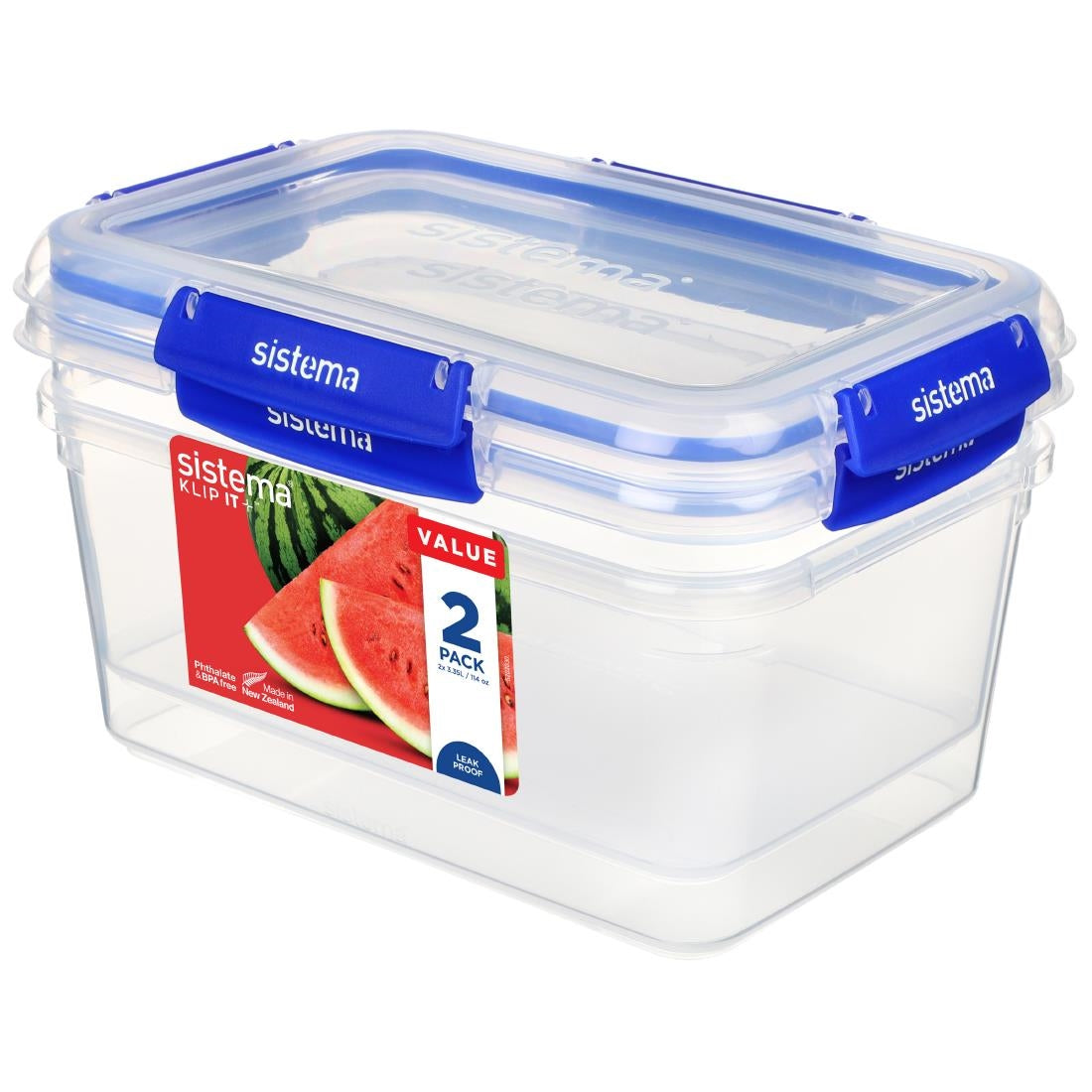 FS692 Sistema Klip It Plus Rectangle Container 3.35Ltr (Pack of 2) JD Catering Equipment Solutions Ltd