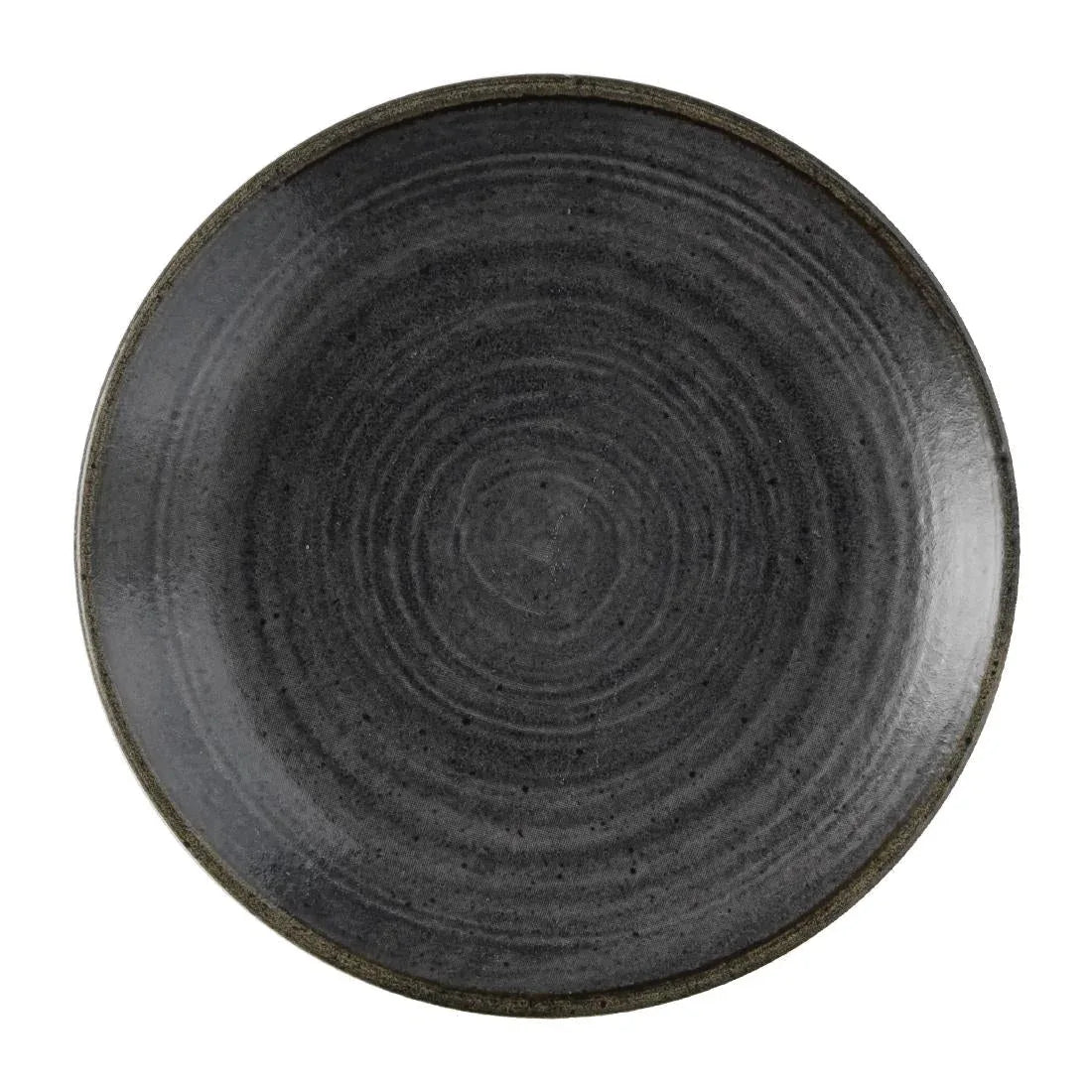 FS839 Churchill Stonecast Raw Evolve Coupe Plate Black 165mm (Pack of 12) - JD Catering Equipment Solutions Ltd