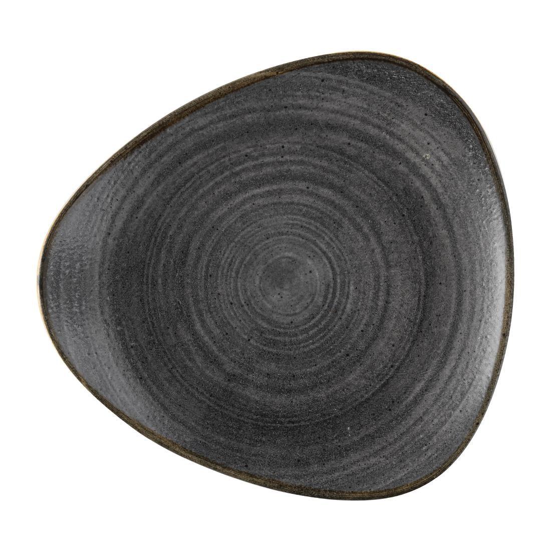 FS843 Churchill Stonecast Raw Lotus Plate Black 229mm (Pack of 12) - JD Catering Equipment Solutions Ltd