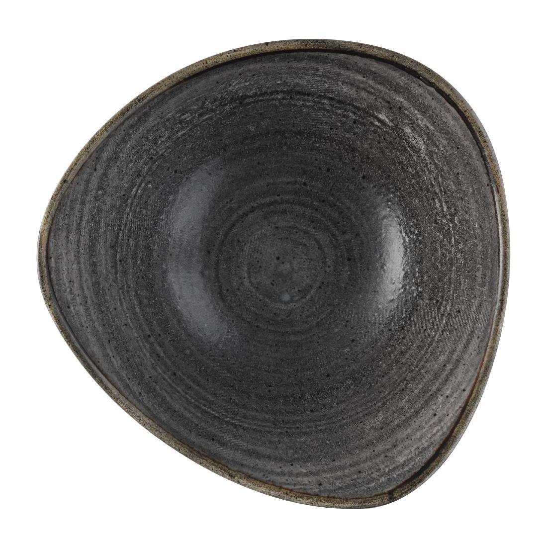 FS845 Churchill Stonecast Raw Lotus Bowl Black 178mm (Pack of 12) - JD Catering Equipment Solutions Ltd