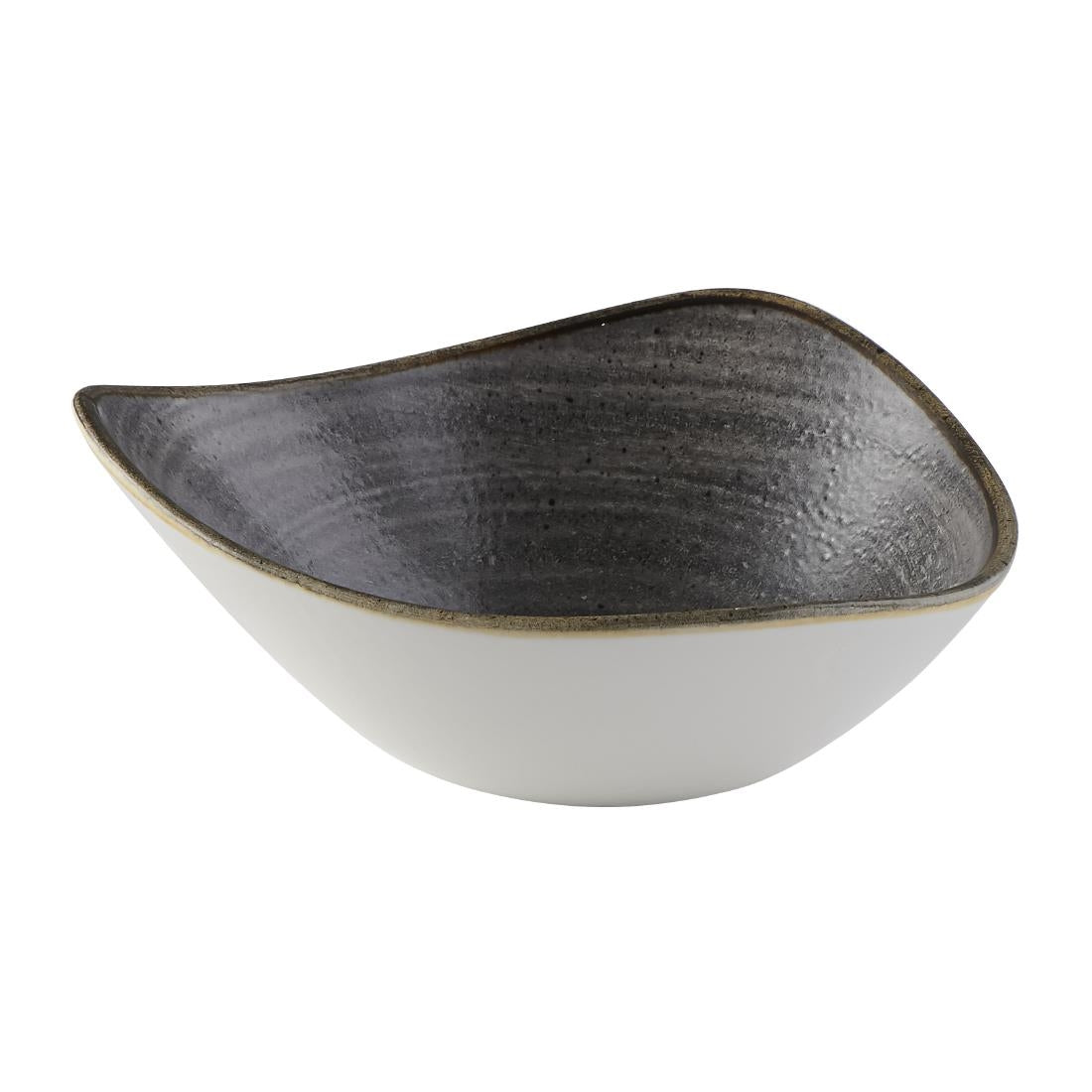 FS845 Churchill Stonecast Raw Lotus Bowl Black 178mm (Pack of 12) JD Catering Equipment Solutions Ltd
