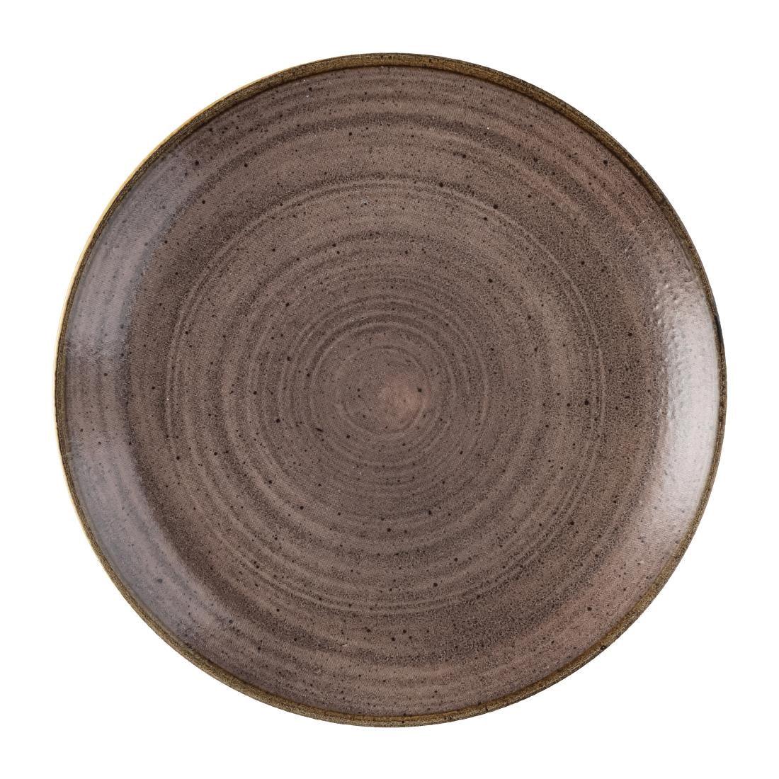 FS848 Churchill Stonecast Raw Evolve Coupe Plate Brown 219mm (Pack of 12) - JD Catering Equipment Solutions Ltd