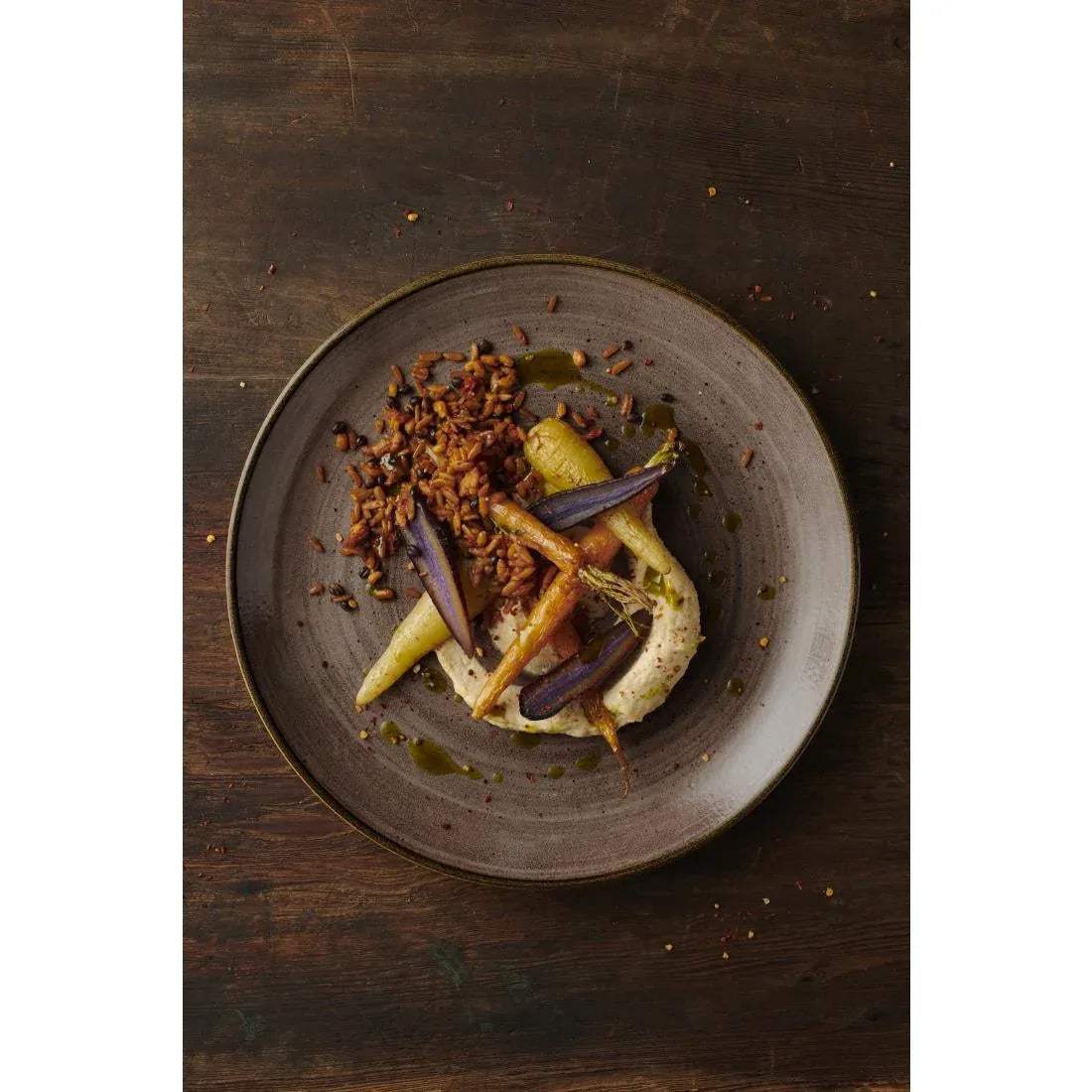FS848 Churchill Stonecast Raw Evolve Coupe Plate Brown 219mm (Pack of 12) - JD Catering Equipment Solutions Ltd