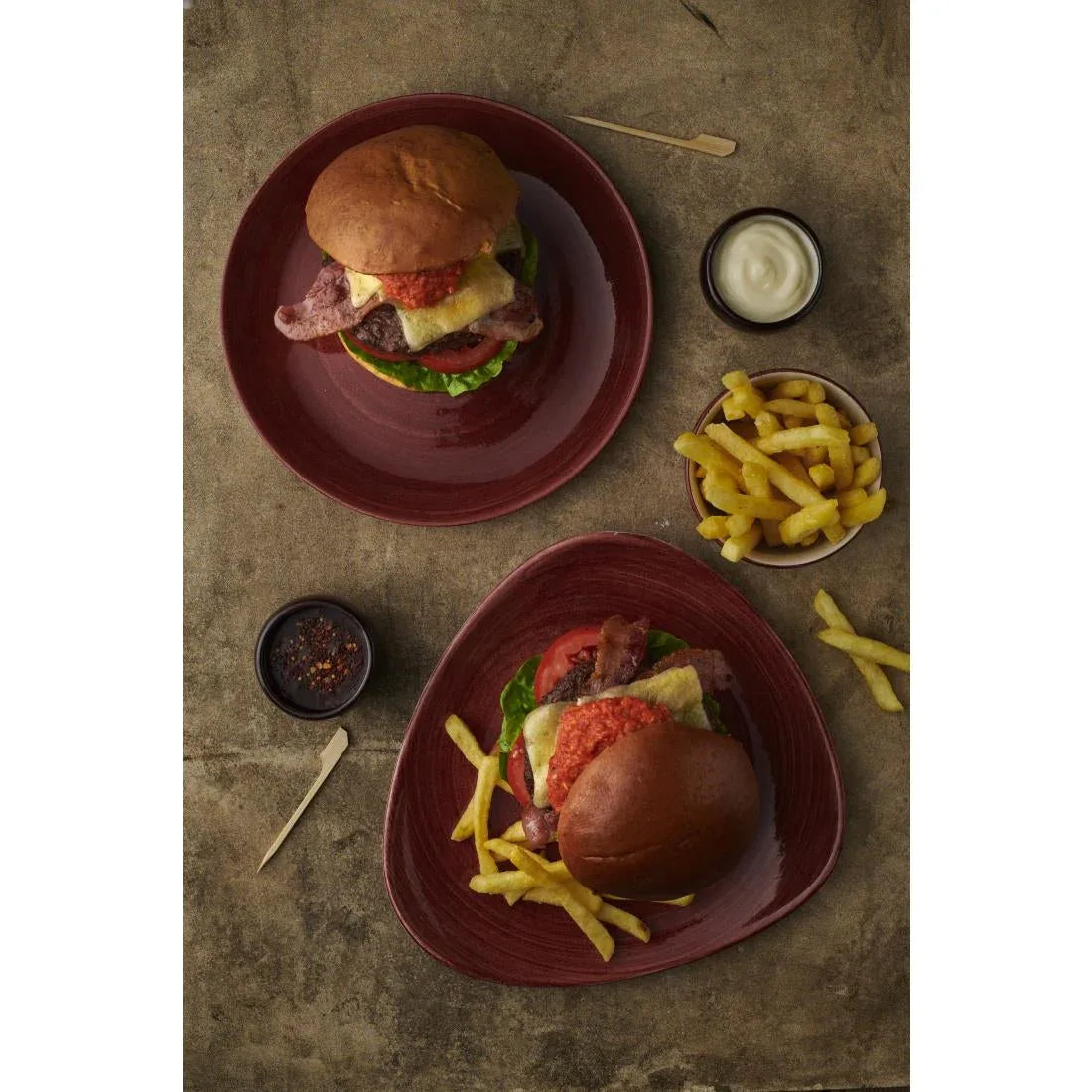 FS885 Churchill Stonecast Patina Lotus Plate Red Rust 229mm (Pack of 12) - JD Catering Equipment Solutions Ltd