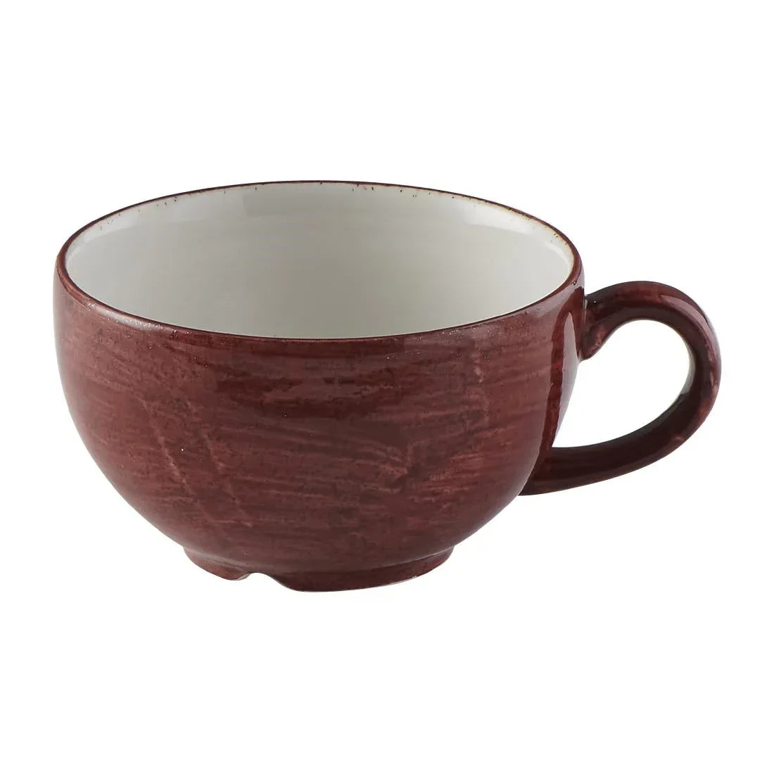 FS890 Churchill Stonecast Patina Cappuccino Cup Red Rust 340ml (Pack of 12) - JD Catering Equipment Solutions Ltd