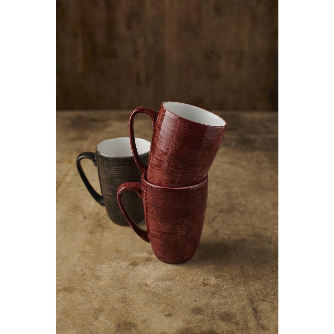 FS895 Churchill Stonecast Patina Profile Mug Red Rust 340ml (Pack of 12) JD Catering Equipment Solutions Ltd