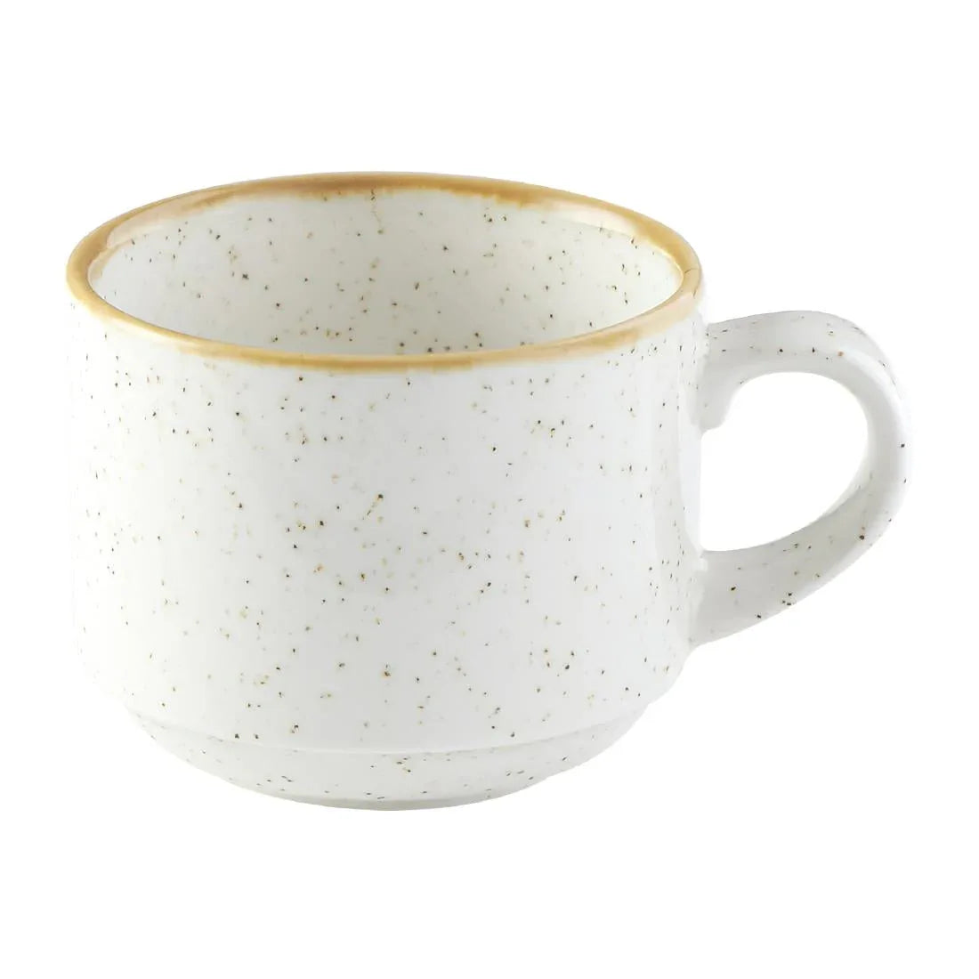 FS904 Churchill Stonecast Profile Stacking Cup Barley White 227ml (Pack of 12) - JD Catering Equipment Solutions Ltd