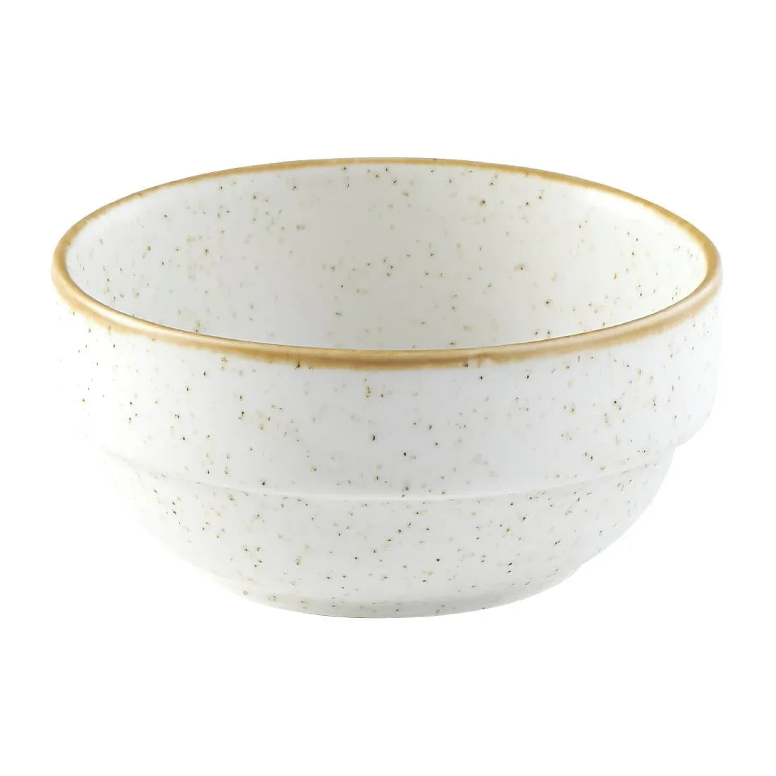 FS906 Churchill Stonecast Profile Stacking Bowl Barley White 358ml (Pack of 6) - JD Catering Equipment Solutions Ltd