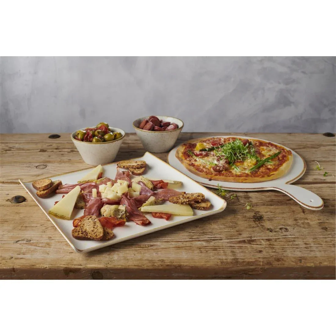 FS914 Churchill Melamine Stonecast Square Buffet Tray 303mmx303mm (Pack of 4) - JD Catering Equipment Solutions Ltd