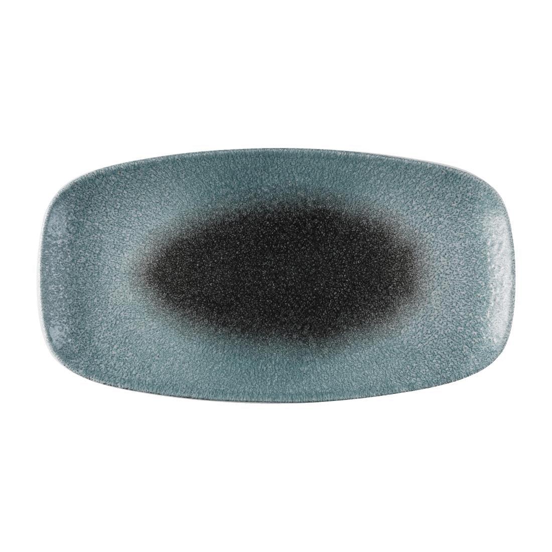 FS931 Churchill Raku Duo Chefs Oblong Plate Topaz Quartz 348x189mm (Pack of 6) - JD Catering Equipment Solutions Ltd