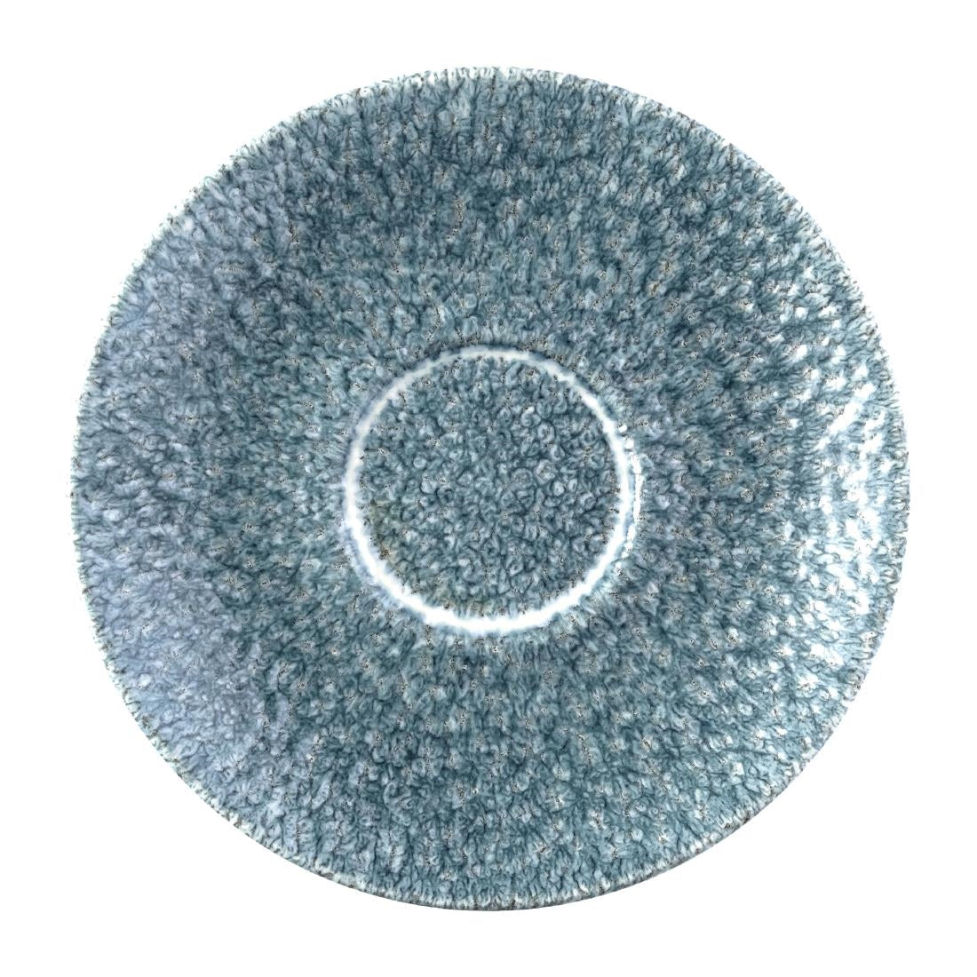 FS934 Churchill Raku Duo Cappuccino Saucer Topaz Blue 159mm (Pack of 12) JD Catering Equipment Solutions Ltd
