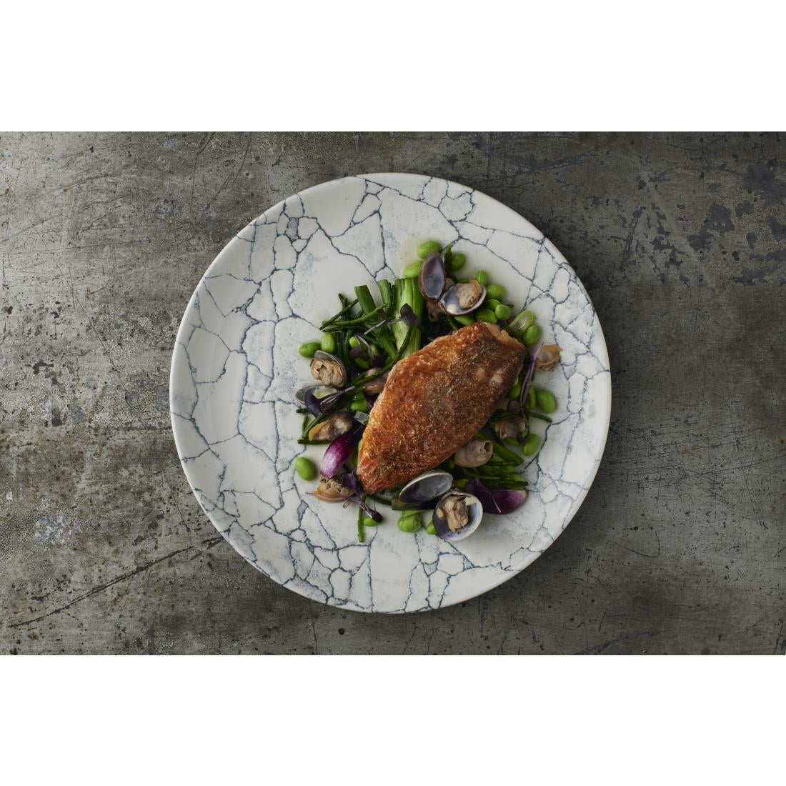 FS939 Churchill Studio Prints Kintsugi Pearl Evolve Coupe Plate Grey 219mm (Pack of 12) JD Catering Equipment Solutions Ltd