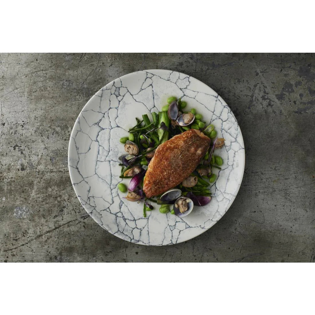 FS939 Churchill Studio Prints Kintsugi Pearl Evolve Coupe Plate Grey 219mm (Pack of 12) - JD Catering Equipment Solutions Ltd
