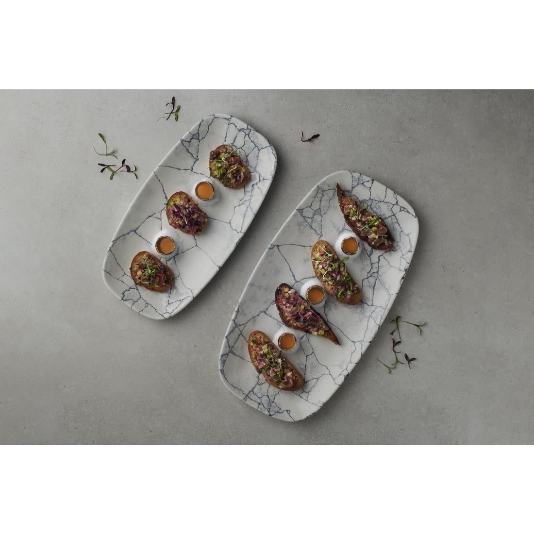 FS942 Churchill Studio Prints Kintsugi Pearl Chefs Oblong Plate Grey 287x152mm (Pack of 12) JD Catering Equipment Solutions Ltd