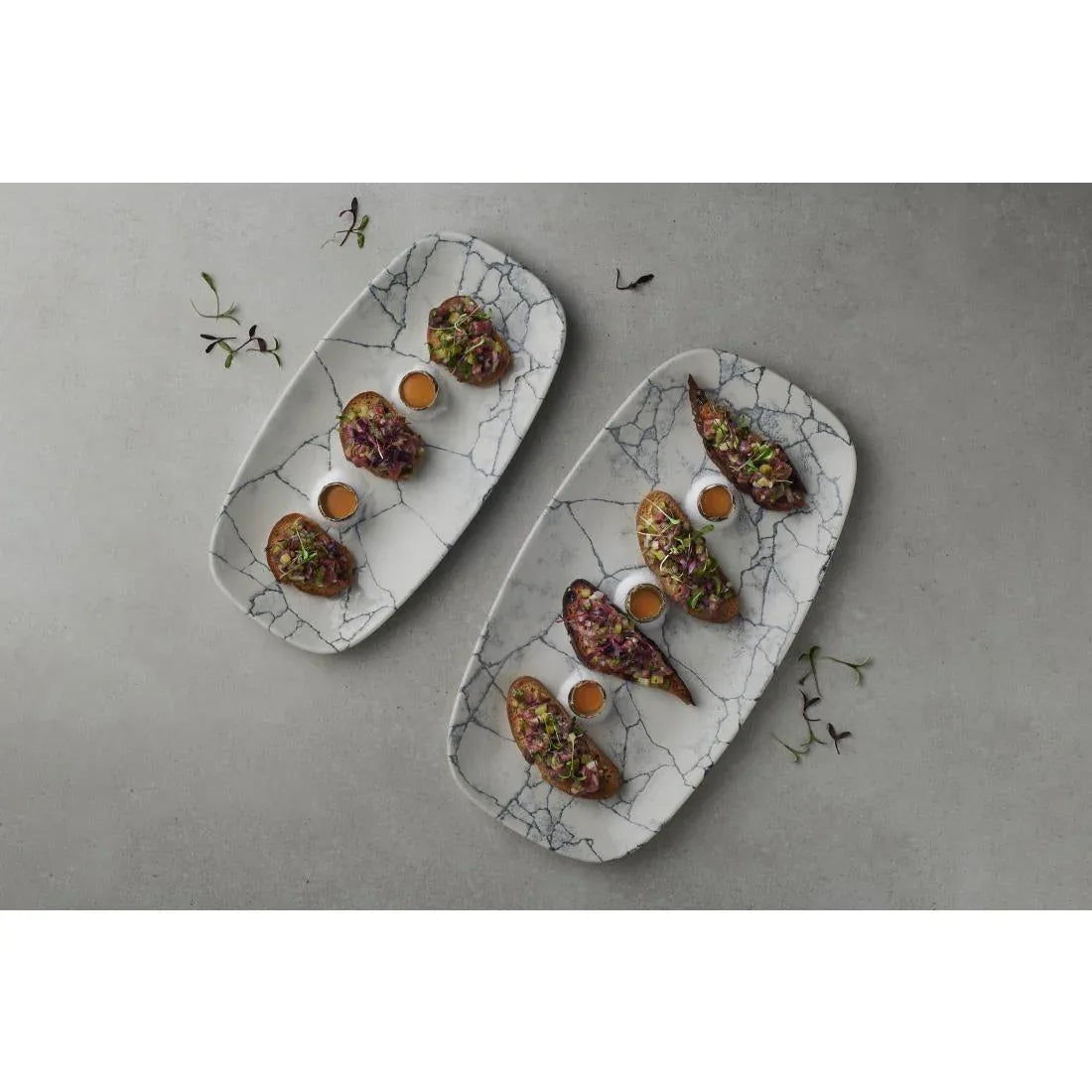 FS942 Churchill Studio Prints Kintsugi Pearl Chefs Oblong Plate Grey 287x152mm (Pack of 12) - JD Catering Equipment Solutions Ltd