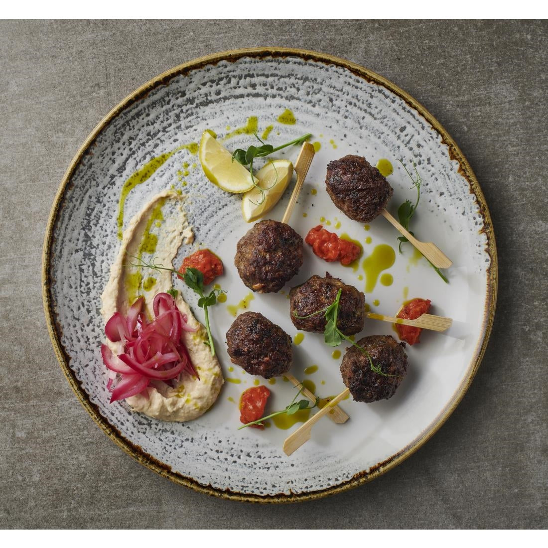 FS944 Churchill Studio Prints Homespun Accents Jasper Evolve Coupe Plate Grey 286mm (Pack of 12) JD Catering Equipment Solutions Ltd