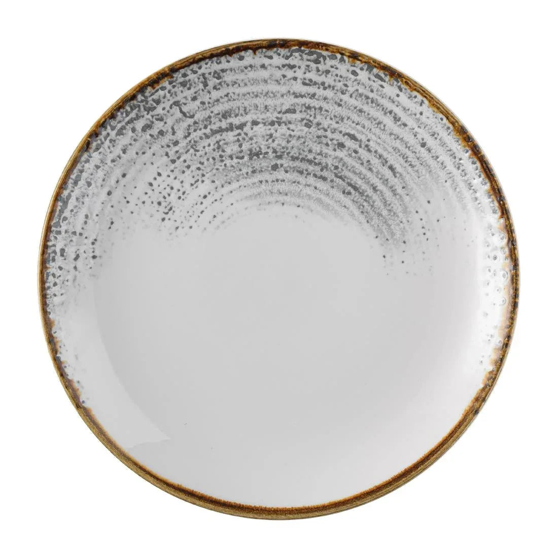 FS946 Churchill Studio Prints Homespun Accents Jasper Evolve Coupe Plate Grey 219mm (Pack of 12) - JD Catering Equipment Solutions Ltd