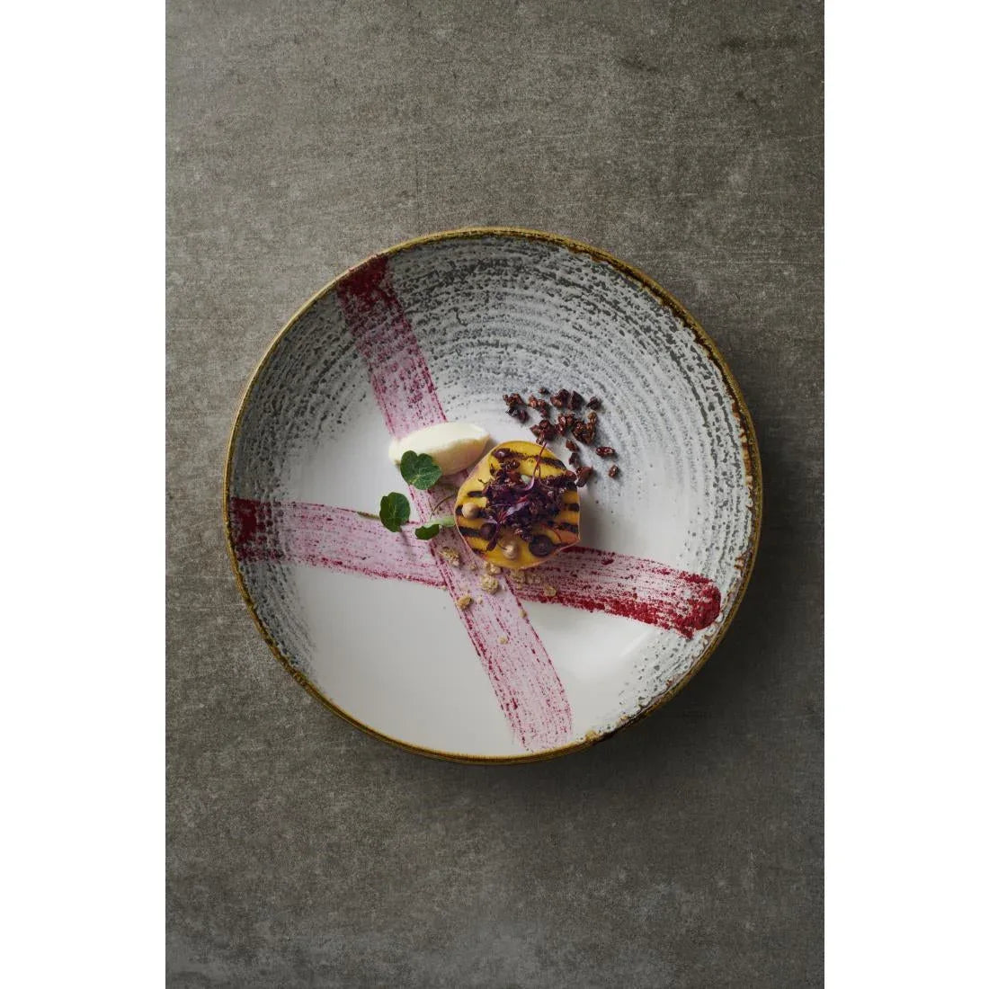FS947 Churchill Studio Prints Homespun Accents Jasper Evolve Coupe Plate Grey 165mm (Pack of 12) - JD Catering Equipment Solutions Ltd