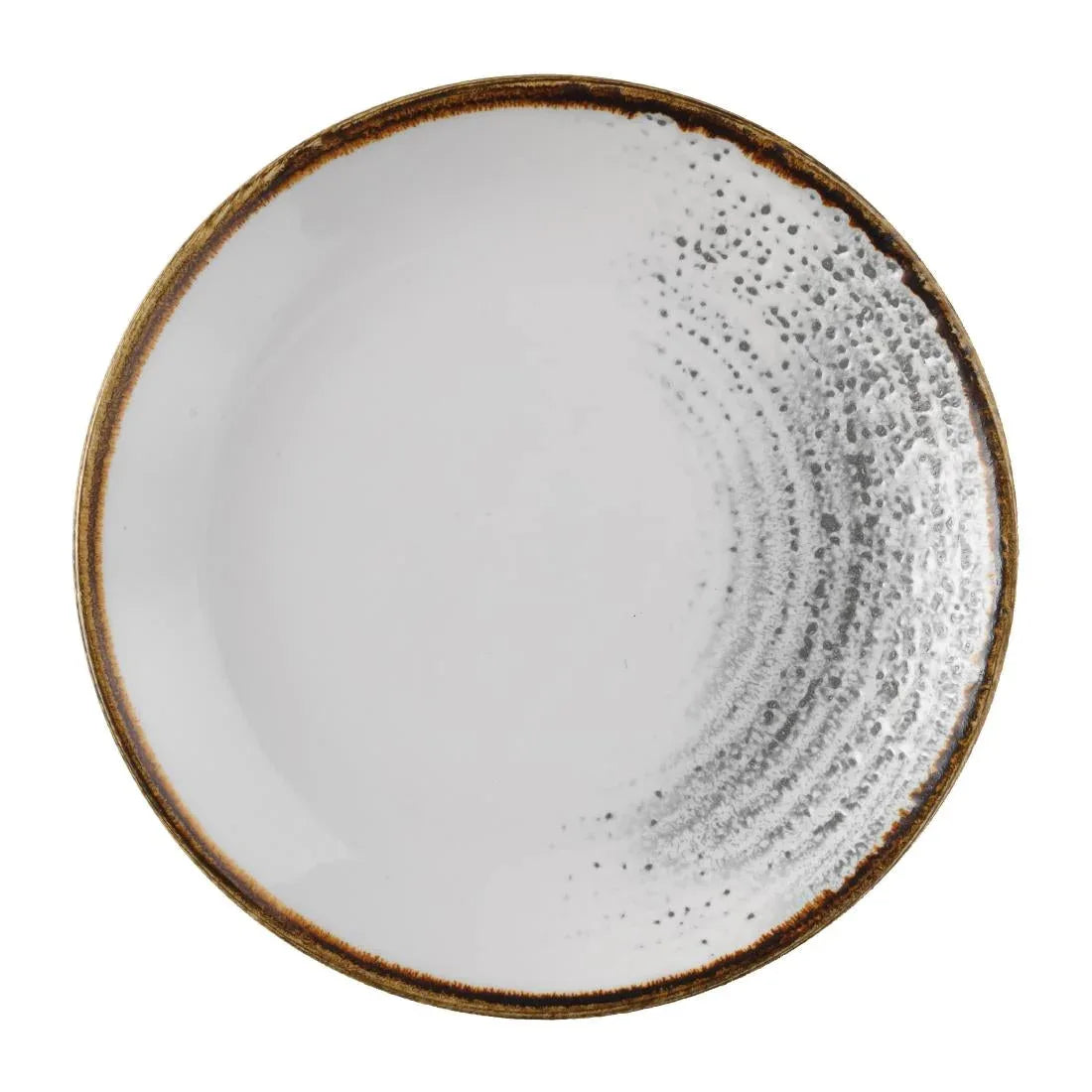 FS947 Churchill Studio Prints Homespun Accents Jasper Evolve Coupe Plate Grey 165mm (Pack of 12) - JD Catering Equipment Solutions Ltd