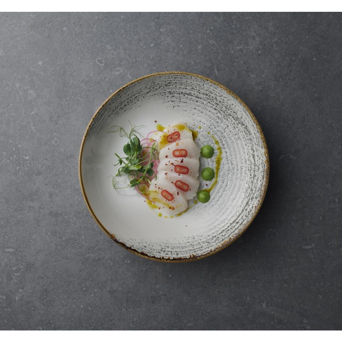 FS948 Churchill Studio Prints Homespun Accents Jasper Evolve Coupe Bowl Grey 248mm (Pack of 12) JD Catering Equipment Solutions Ltd