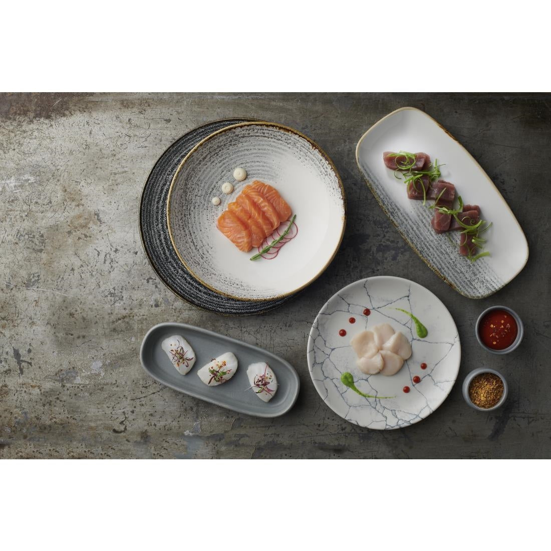 FS949 Churchill Studio Prints Homespun Accents Jasper Coupe Bowl Grey 184mm (Pack of 12) JD Catering Equipment Solutions Ltd