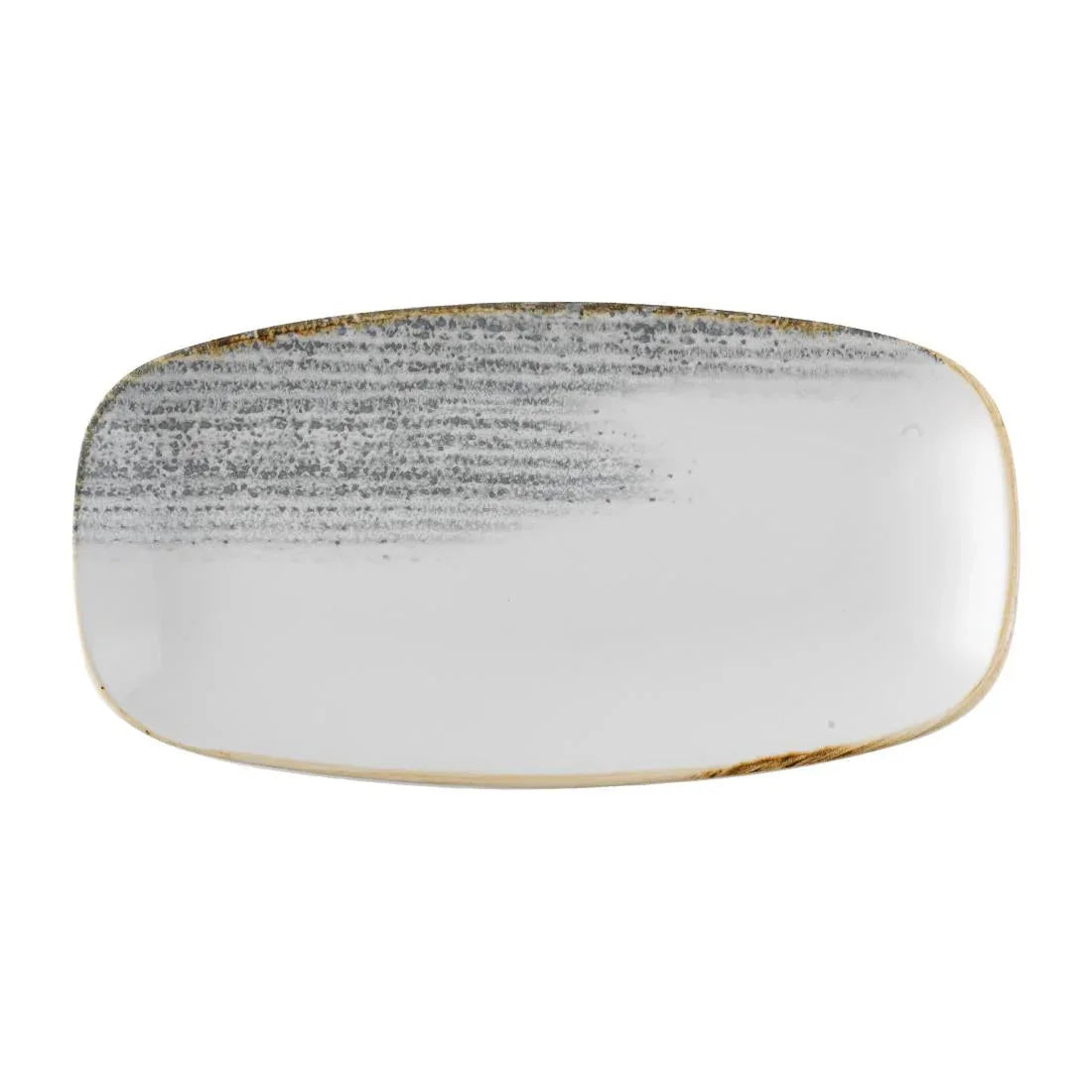 FS951 Churchill Studio Prints Homespun Accents Jasper Chefs Oblong Plate Grey 348x189mm (Pack of 6) - JD Catering Equipment Solutions Ltd
