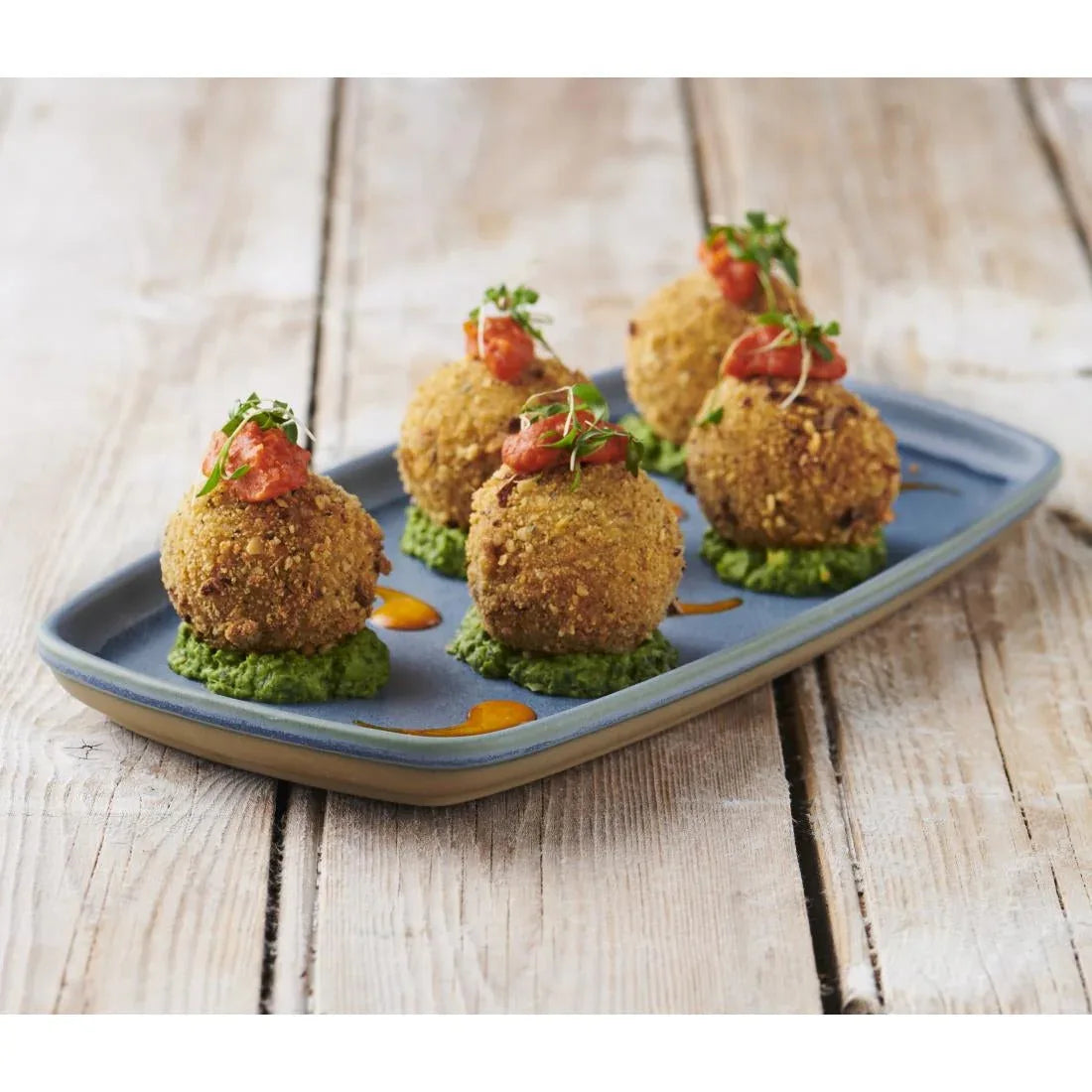 FS952 Churchill Emerge Oslo Oblong Plate Blue 222x152mm (Pack of 6) - JD Catering Equipment Solutions Ltd