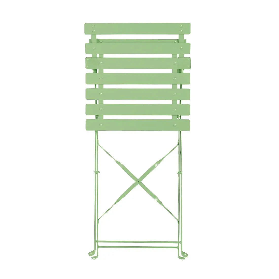 FT270 Bolero Pavement Style Steel Folding Chairs Light Green (Pack of 2) JD Catering Equipment Solutions Ltd