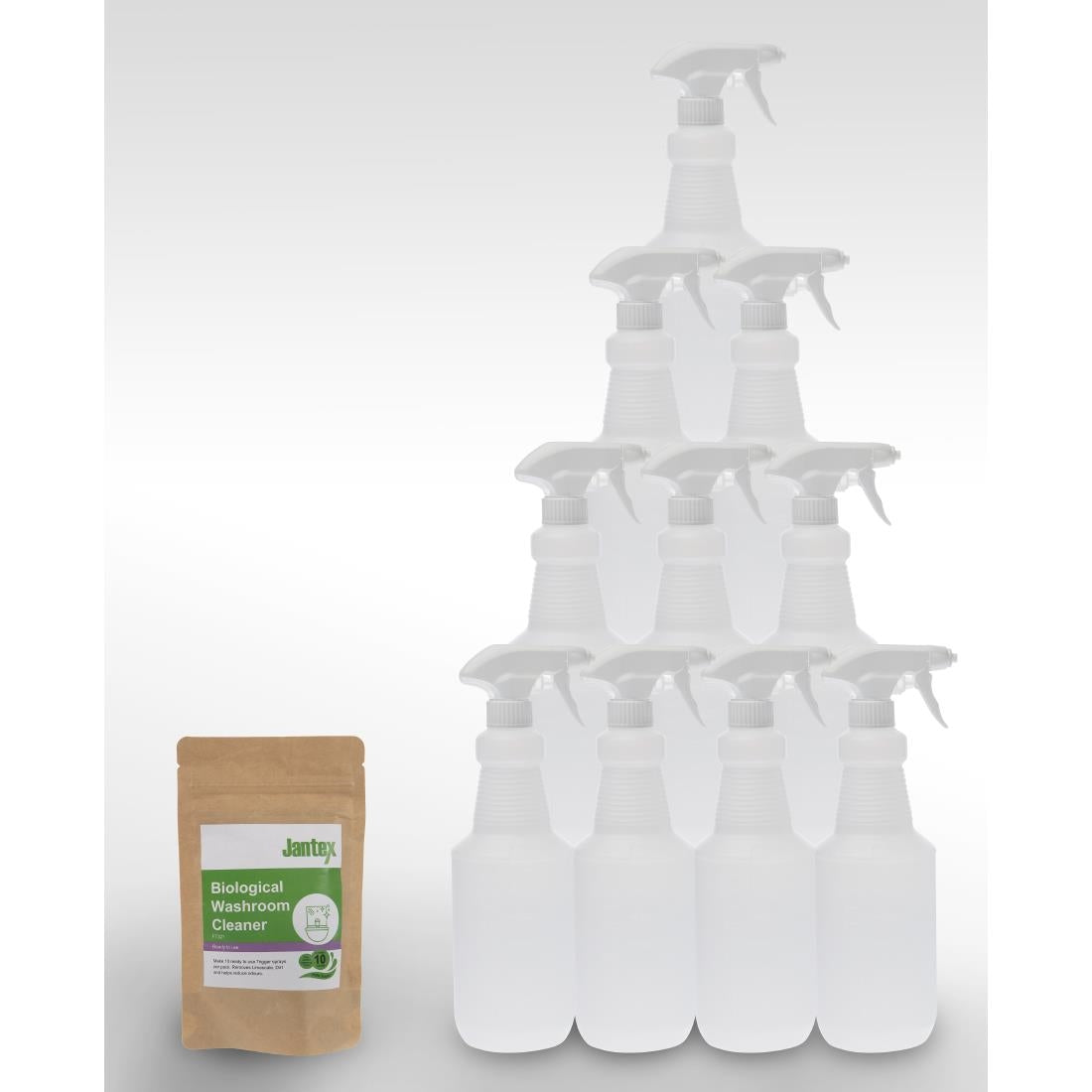 FT321 Jantex Green Biological Washroom Cleaner Sachets (Pack of 10) JD Catering Equipment Solutions Ltd
