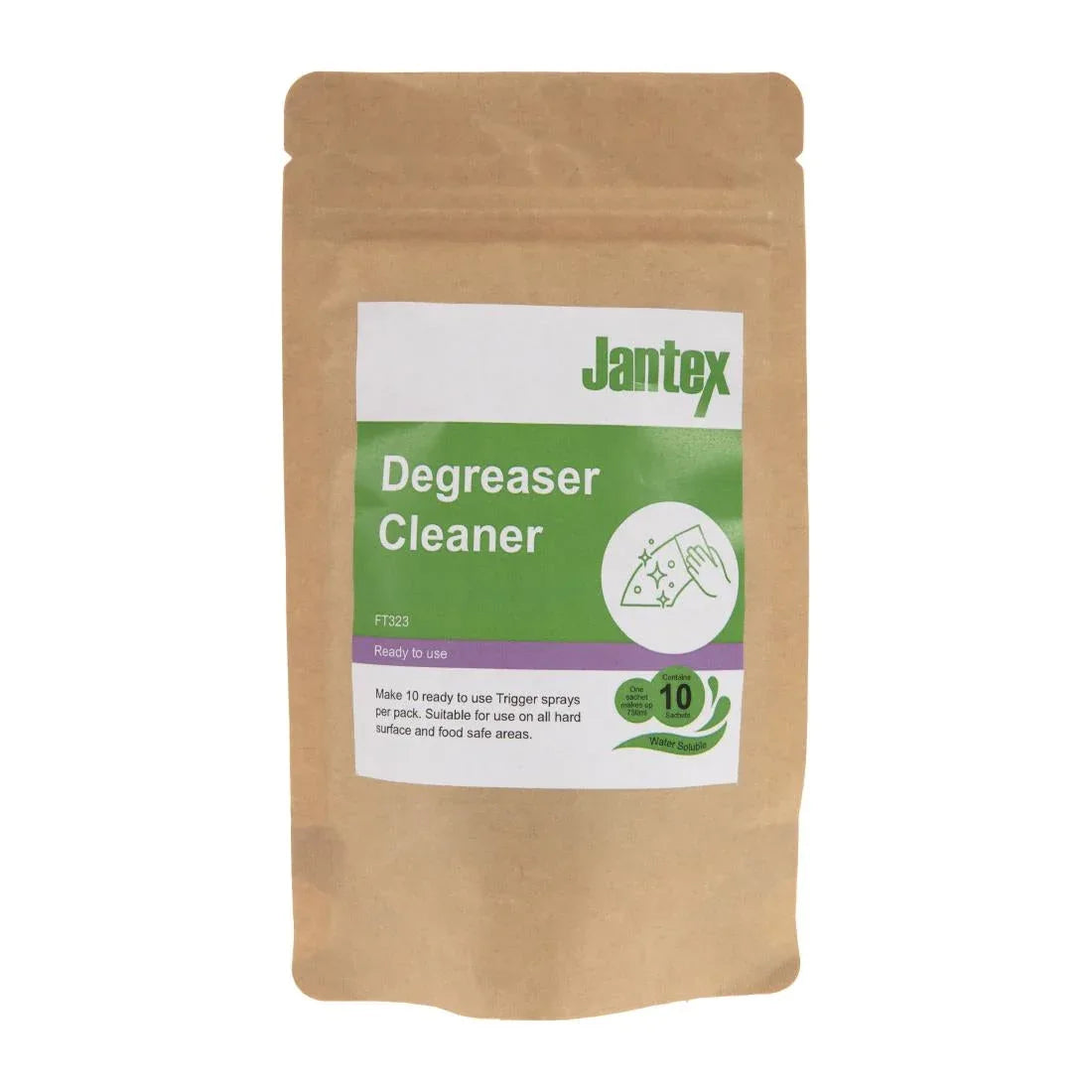FT323 Jantex Green Kitchen Degreaser Cleaner Sachets (Pack of 10) - JD Catering Equipment Solutions Ltd