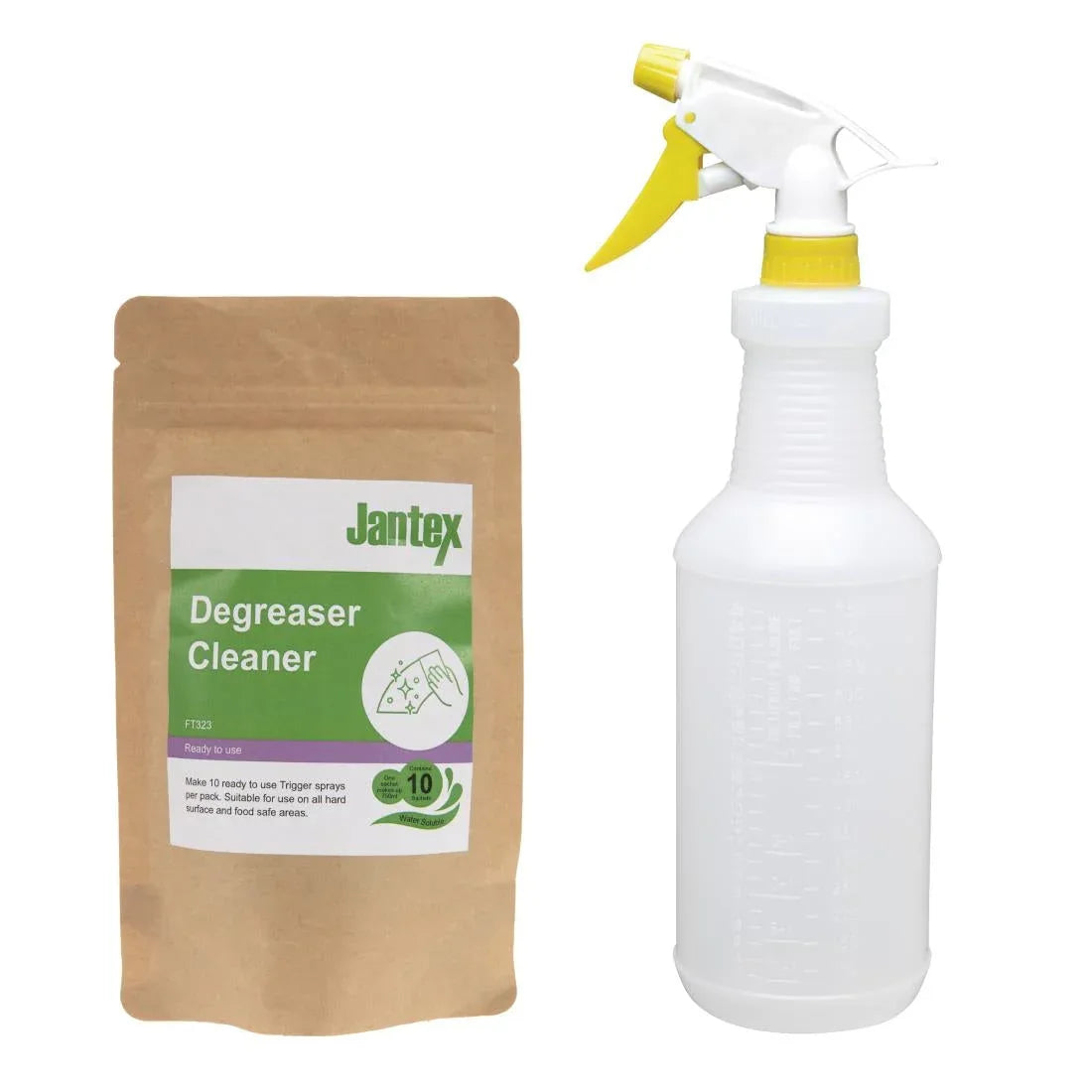 FT323 Jantex Green Kitchen Degreaser Cleaner Sachets (Pack of 10) - JD Catering Equipment Solutions Ltd